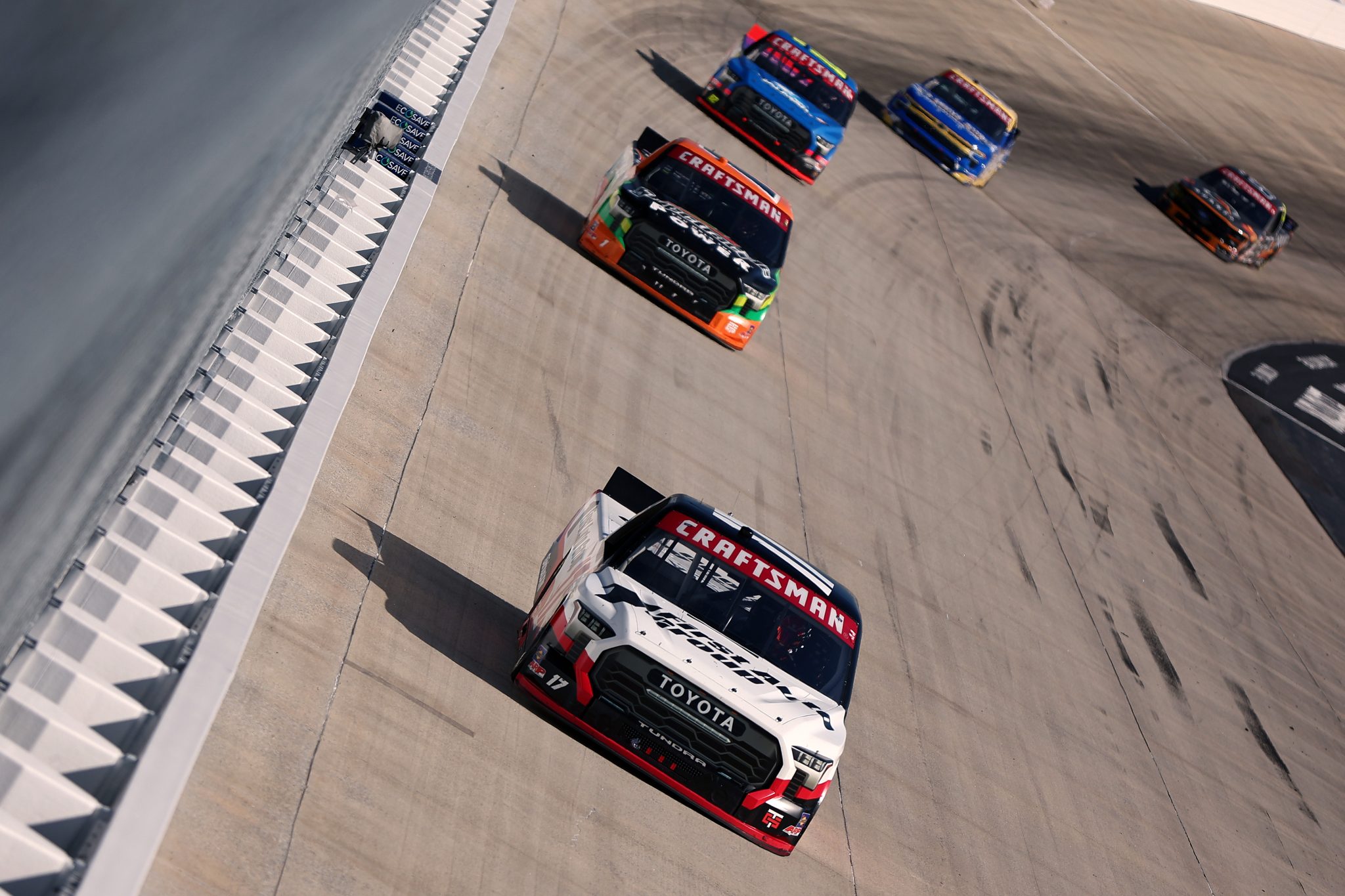 DOVER, DELAWARE - MAY 15: Giovanni Ruggiero, driver of the #17 First Auto Group Toyota, drives during the NASCAR Craftsman Truck Series ECOSAVE 200 at Dover Motor Speedway on May 15, 2026 in Dover, Delaware. (Photo by Meg Oliphant/Getty Images) | Getty Images