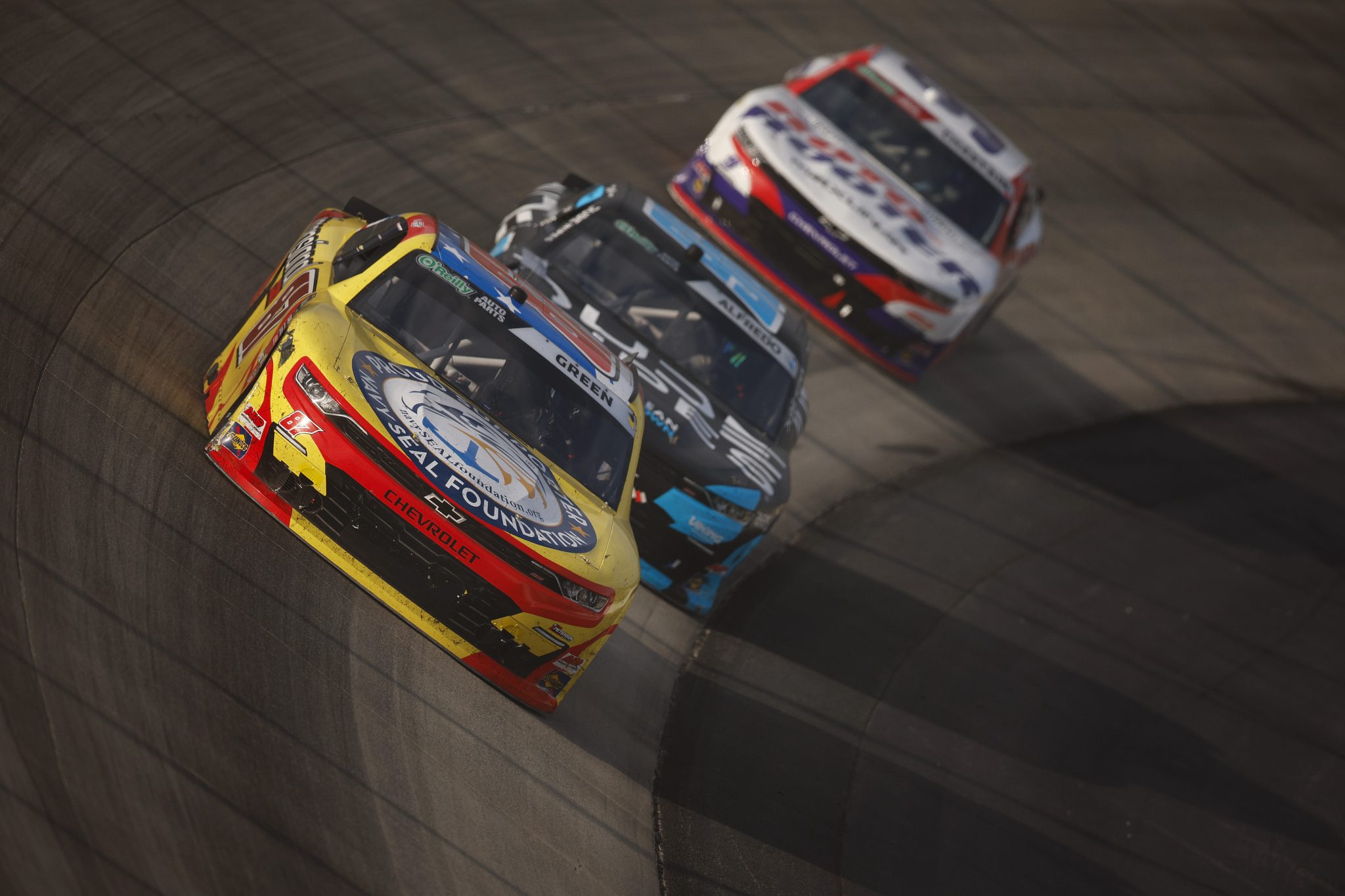 DOVER, DELAWARE - MAY 16: Austin Green, driver of the #87 Peterson Racing Group Chevrolet, drives during the NASCAR O'Reilly Auto Parts Series BetRivers 200 at Dover Motor Speedway on May 16, 2026 in Dover, Delaware. (Photo by Sean Gardner/Getty Images) | Getty Images