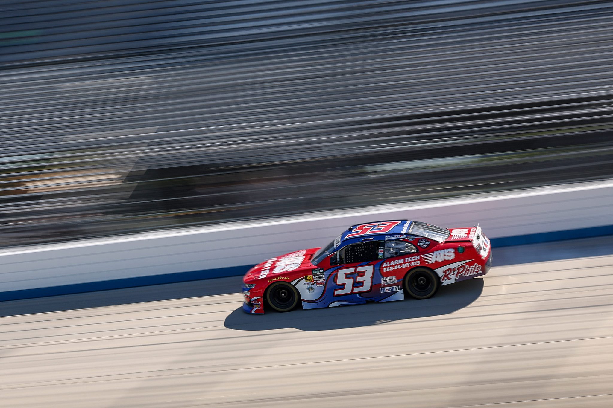 DOVER, DELAWARE - MAY 16: David Starr, driver of the #53 Alarm Tech Chevrolet, drives during practice for the NASCAR O'Reilly Auto Parts Series BetRivers 200 at Dover Motor Speedway on May 16, 2026 in Dover, Delaware. (Photo by Meg Oliphant/Getty Images) | Getty Images