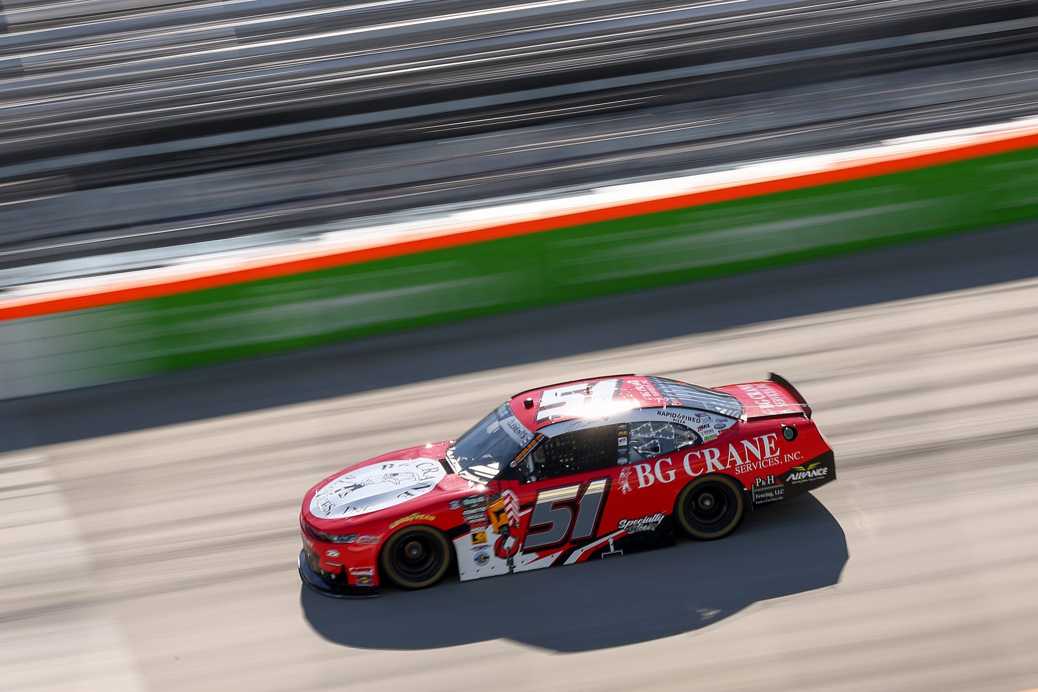 DOVER, DELAWARE - MAY 16: Jeremy Clements, driver of the #51 BG Crane Services Inc Chevrolet, drives during practice for the NASCAR O'Reilly Auto Parts Series BetRivers 200 at Dover Motor Speedway on May 16, 2026 in Dover, Delaware. (Photo by Meg Oliphant/Getty Images) | Getty Images