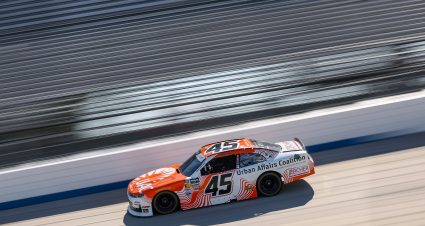 DOVER, DELAWARE - MAY 16: Lavar Scott, driver of the #45 Urban Affairs Coalition Chevrolet, drives during practice for the NASCAR O'Reilly Auto Parts Series BetRivers 200 at Dover Motor Speedway on May 16, 2026 in Dover, Delaware. (Photo by Meg Oliphant/Getty Images) | Getty Images