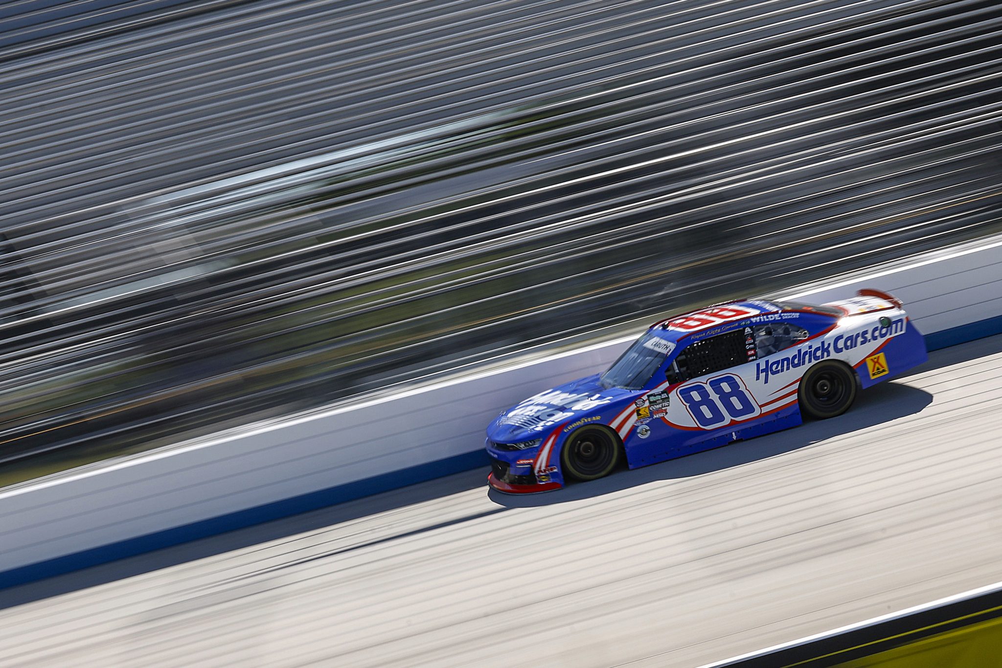 DOVER, DELAWARE - MAY 16: Rajah Caruth, driver of the #88 HendrickCars.com Chevrolet, drives during practice for the NASCAR O'Reilly Auto Parts Series BetRivers 200 at Dover Motor Speedway on May 16, 2026 in Dover, Delaware. (Photo by Sean Gardner/Getty Images) | Getty Images