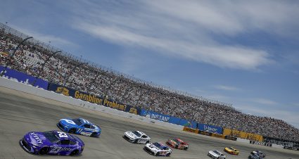 DOVER, DELAWARE - MAY 17: Bubba Wallace, driver of the #23 Xfinity Toyota, and Denny Hamlin, driver of the #11 Progressive Insurance Toyota, lead the field during the NASCAR Cup Series All-Star Race at Dover Motor Speedway on May 17, 2026 in Dover, Delaware. (Photo by Sean Gardner/Getty Images) | Getty Images