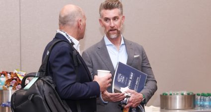 CHARLOTTE, NORTH CAROLINA - MAY 19: Adam Alexander speaks with Marty Smith during the NASCAR Hall of Fame Voting Day at Charlotte Convention Center on May 19, 2026 in Charlotte, North Carolina.  (Photo by David Jensen/Getty Images) | Getty Images