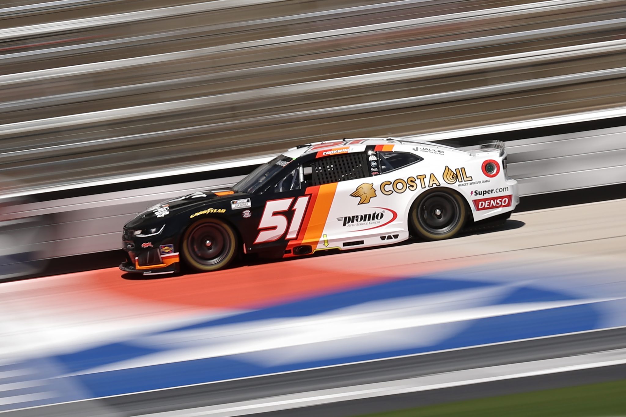 FORT WORTH, TEXAS - MAY 02: Cody Ware, driver of the #51 Parts Plus/Costa Oil Chevrolet, races during practice for the NASCAR Cup Series Würth 400 presented by LIQUI MOLY at Texas Motor Speedway on May 02, 2026 in Fort Worth, Texas. (Photo by James Gilbert/Getty Images) | Getty Images