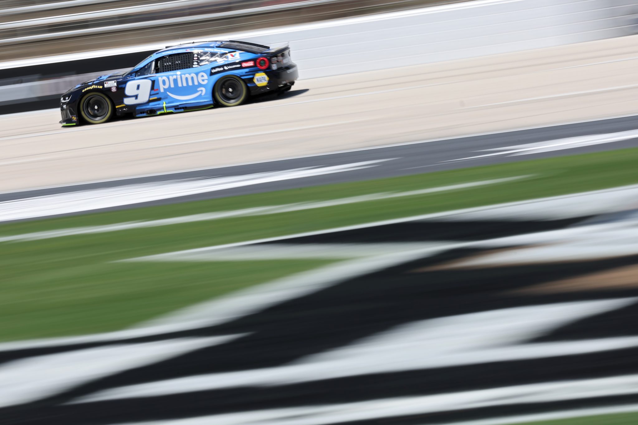 FORT WORTH, TEXAS - MAY 02: Chase Elliott, driver of the #9 Amazon Prime Chevrolet, races during practice for the NASCAR Cup Series Würth 400 presented by LIQUI MOLY at Texas Motor Speedway on May 02, 2026 in Fort Worth, Texas. (Photo by Logan Riely/Getty Images) | Getty Images