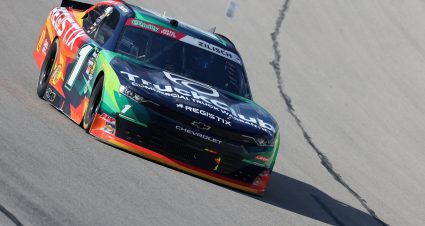 FORT WORTH, TEXAS - MAY 02: Connor Zilisch, driver of the #1 Registix/TruckClub Chevrolet, races during the NASCAR O'Reilly Auto Parts Series Andy's Frozen Custard 340 at Texas Motor Speedway on May 02, 2026 in Fort Worth, Texas. (Photo by Logan Riely/Getty Images) | Getty Images