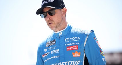 FORT WORTH, TEXAS - MAY 02: Denny Hamlin, driver of the #11 Progressive Insurance Toyota, walks to the grid during practice for the NASCAR Cup Series Würth 400 presented by LIQUI MOLY at Texas Motor Speedway on May 02, 2026 in Fort Worth, Texas. (Photo by James Gilbert/Getty Images) | Getty Images