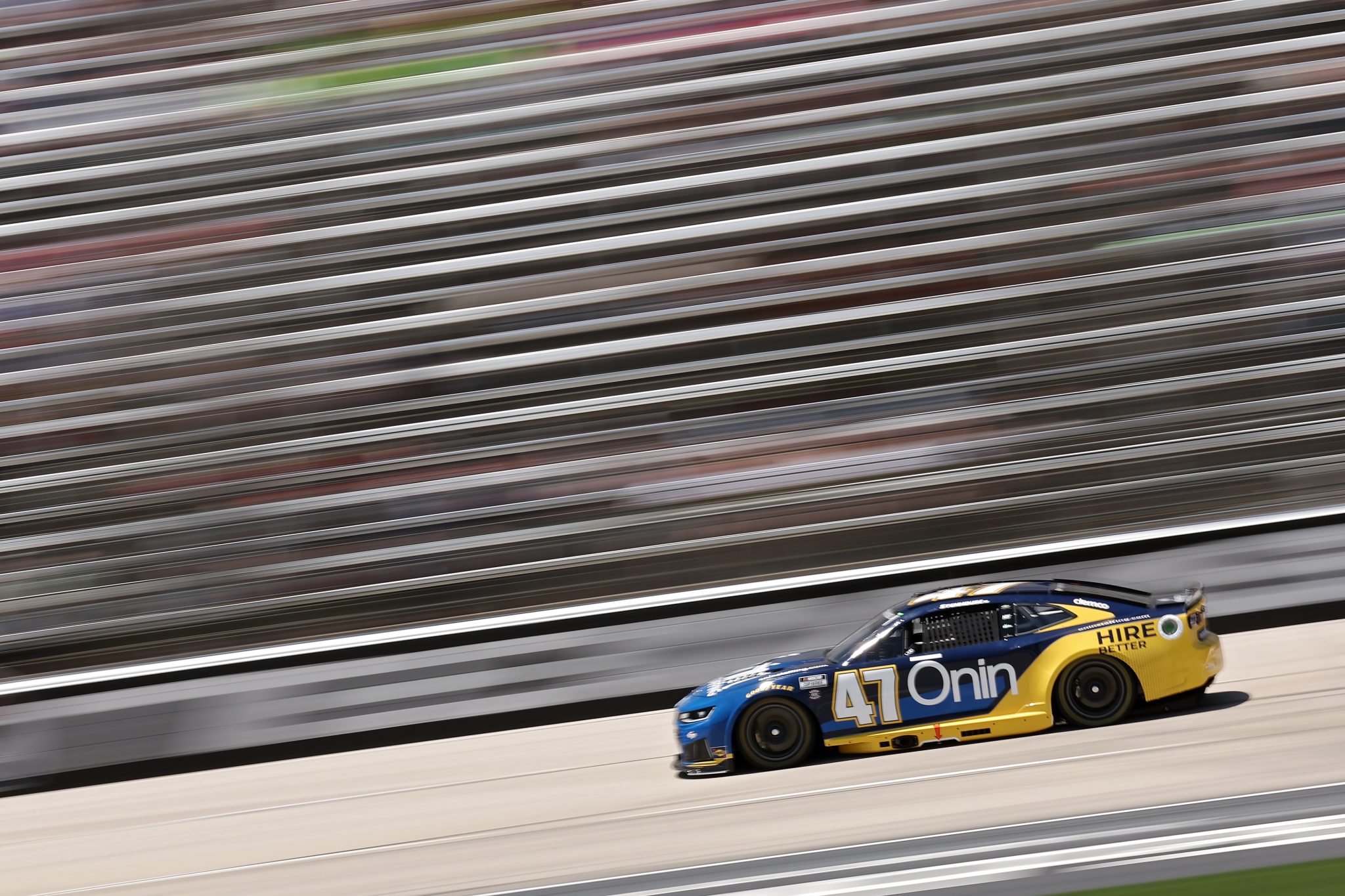 FORT WORTH, TEXAS - MAY 02: Ricky Stenhouse Jr., driver of the #47 Onin Staffing Chevrolet, races during qualifying for the NASCAR Cup Series Würth 400 presented by LIQUI MOLY at Texas Motor Speedway on May 02, 2026 in Fort Worth, Texas. (Photo by James Gilbert/Getty Images) | Getty Images