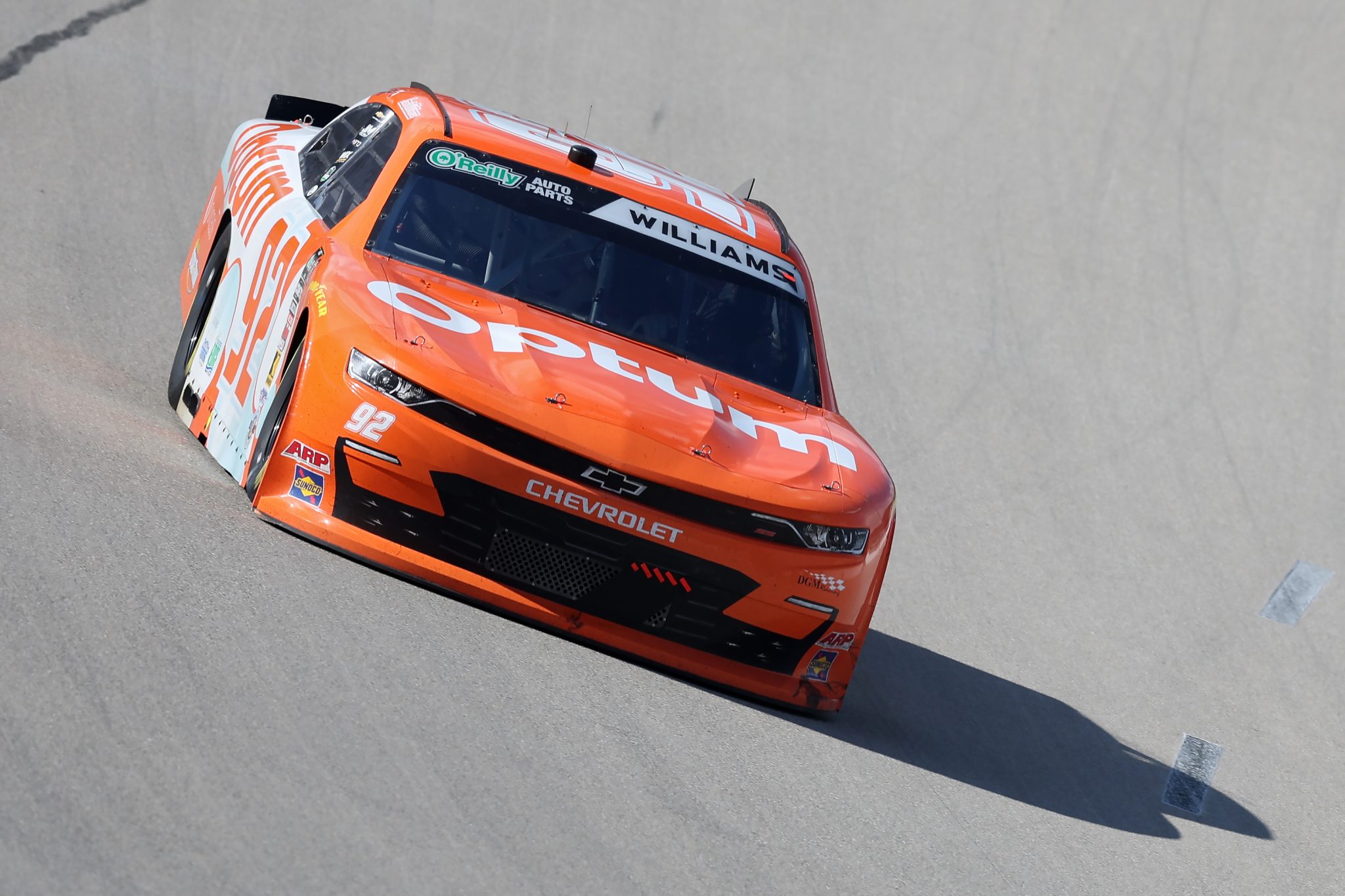FORT WORTH, TEXAS - MAY 02: Josh Williams, driver of the #92 Optum Chevrolet, races during the NASCAR O'Reilly Auto Parts Series Andy's Frozen Custard 340 at Texas Motor Speedway on May 02, 2026 in Fort Worth, Texas. (Photo by Logan Riely/Getty Images) | Getty Images