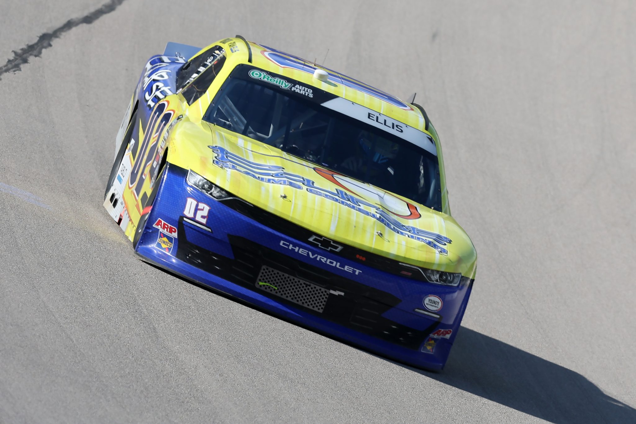 FORT WORTH, TEXAS - MAY 02: Ryan Ellis, driver of the #02 Young's Motorsports Chevrolet, races during the NASCAR O'Reilly Auto Parts Series Andy's Frozen Custard 340 at Texas Motor Speedway on May 02, 2026 in Fort Worth, Texas. (Photo by Logan Riely/Getty Images) | Getty Images