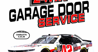 24 HR Garage Door Services sponsoring Nathan Byrd at Charlotte