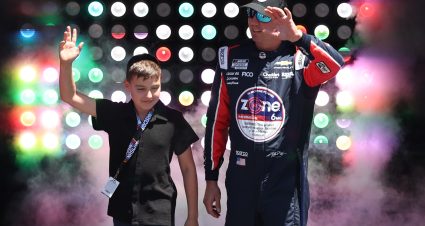 FORT WORTH, TEXAS - MAY 03: Kyle Busch, driver of the #8 zone Watermelon x Circle K Chevrolet, is introduced prior to the NASCAR Cup Series Würth 400 presented by LIQUI MOLY at Texas Motor Speedway on May 03, 2026 in Fort Worth, Texas. (Photo by Logan Riely/Getty Images) | Getty Images