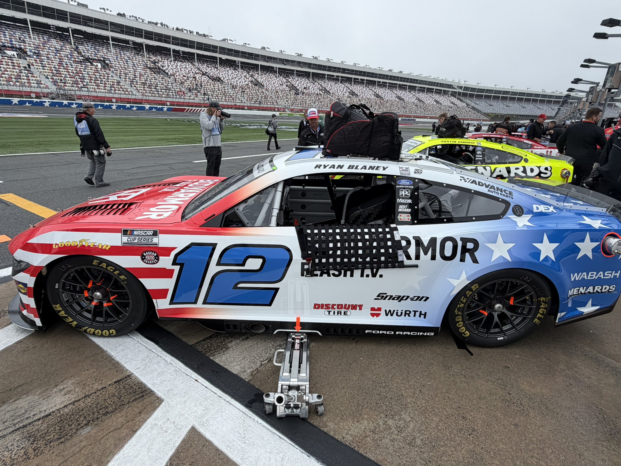 Ryan Blaney's #12 BodyArmor Ford prior to practice for the 2026 Coca-Cola 600 NASCAR Cup Series race at Charlotte Motor Speedway. Image taken by Dustin Albino of Jayski.com.