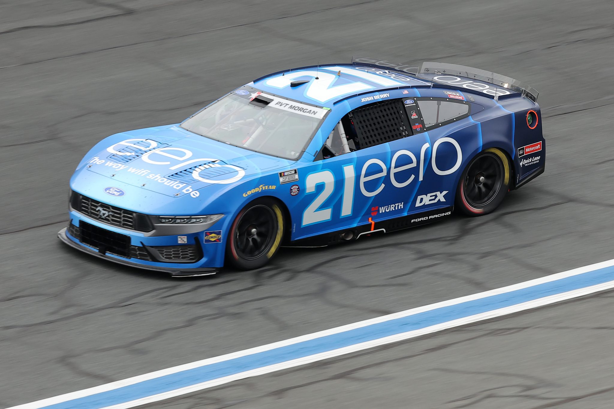 CONCORD, NORTH CAROLINA - MAY 23: Josh Berry, driver of the #21 eero Ford, drives during practice for the NASCAR Cup Series Coca-Cola 600 at Charlotte Motor Speedway on May 23, 2026 in Concord, North Carolina. (Photo by Jonathan Bachman/Getty Images) | Getty Images