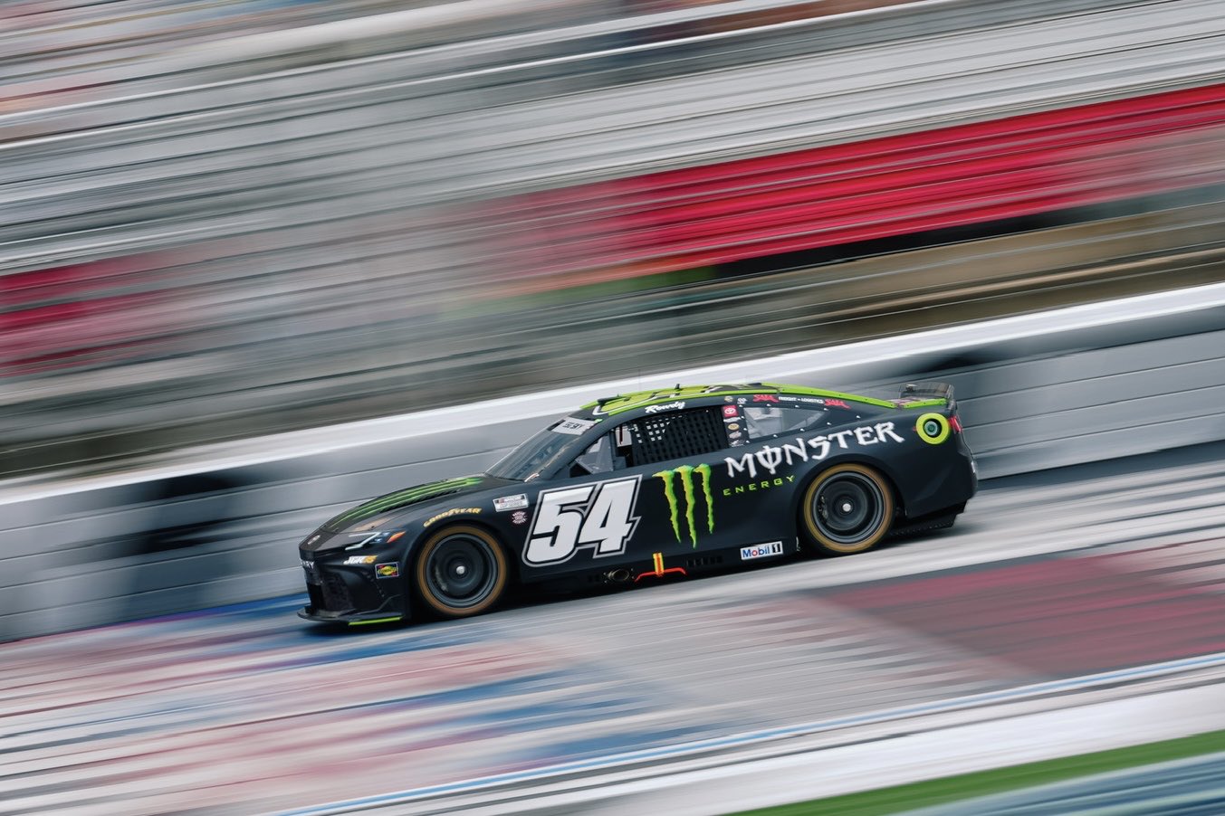 Ty Gibbs, driver of the #54 Monster Energy Toyota, during practice for the 2026 Coca-Cola 600 NASCAR Cup Series race at Charlotte Motor Speedway. Image from Joe Gibbs Racing.