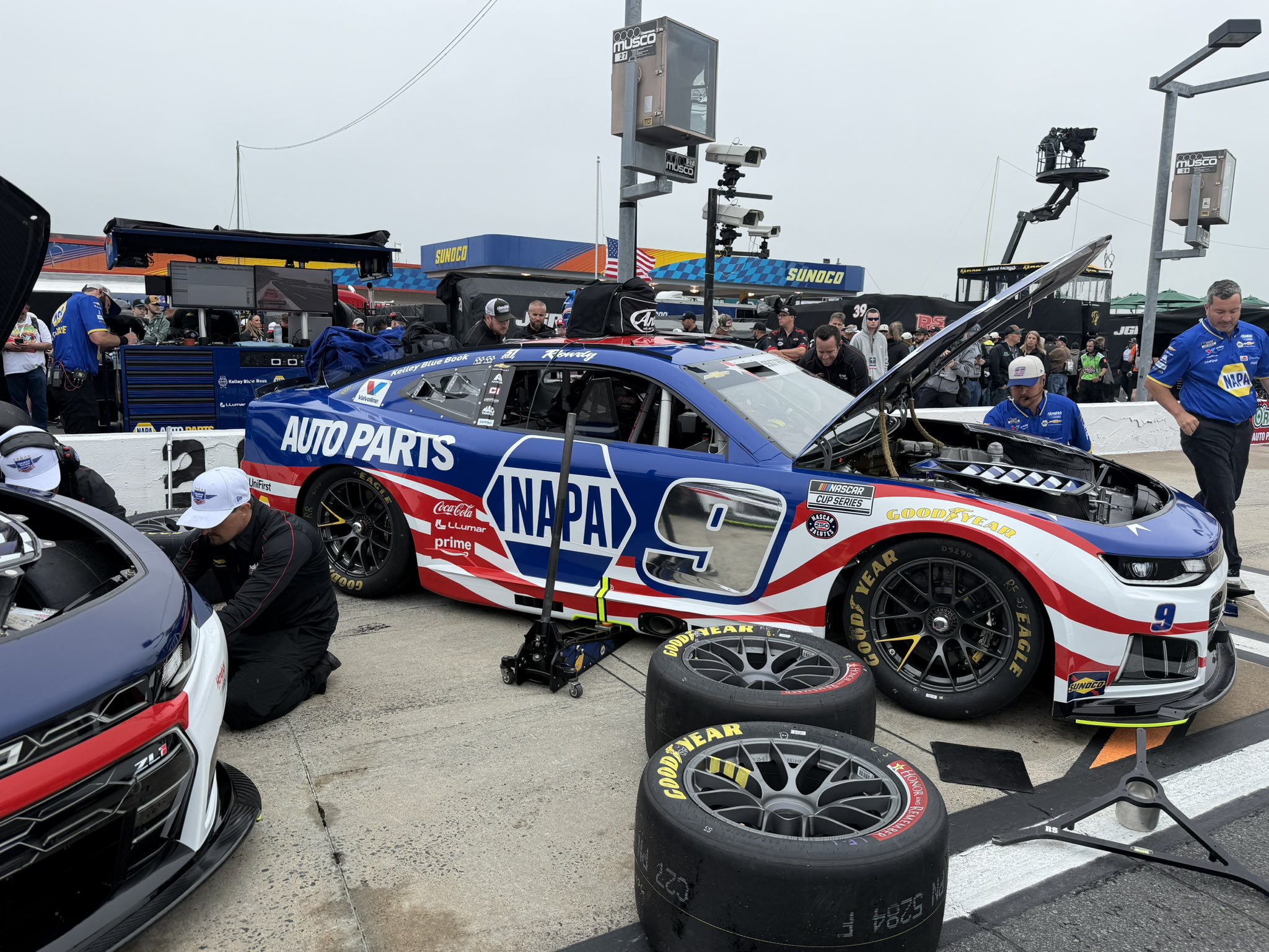 Chase Elliott's No. 9 NAPA Auto Parts Chevrolet prior to practice for the 2026 Coca-Cola 600 NASCAR Cup Series race at Charlotte Motor Speedway. Image taken by Dustin Albino of Jayski.com.