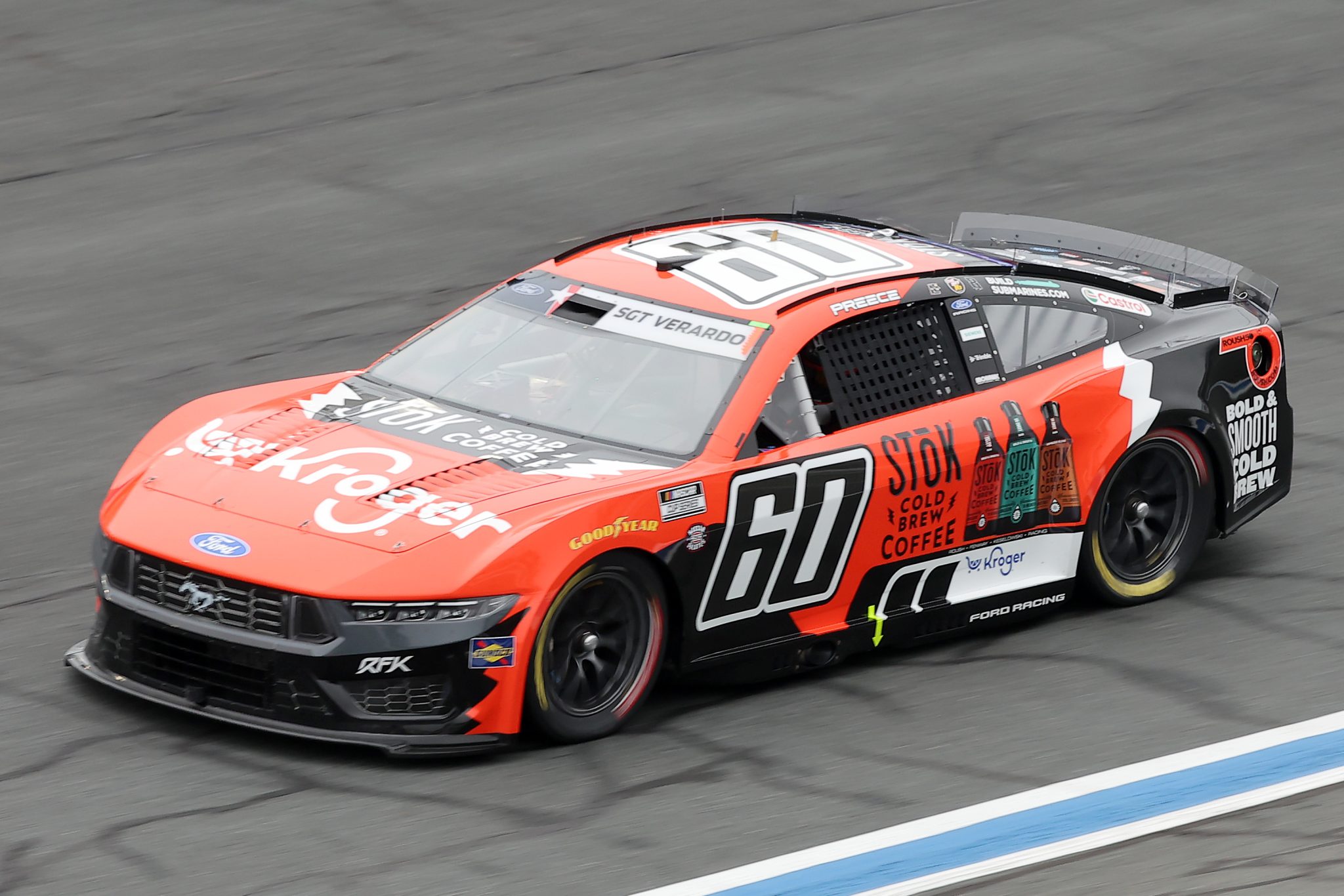 CONCORD, NORTH CAROLINA - MAY 23: Ryan Preece, driver of the #60 Kroger/SToK Ford, drives during practice for the NASCAR Cup Series Coca-Cola 600 at Charlotte Motor Speedway on May 23, 2026 in Concord, North Carolina. (Photo by Jonathan Bachman/Getty Images) | Getty Images
