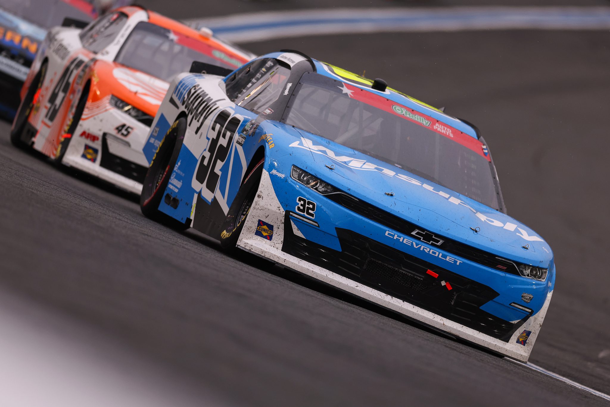 CONCORD, NORTH CAROLINA - MAY 23: Andrew Patterson, driver of the #32 Winsupply Chevrolet, drives during the NASCAR O'Reilly Auto Parts Series Charbroil 300 at Charlotte Motor Speedway on May 23, 2026 in Concord, North Carolina. (Photo by David Jensen/Getty Images) | Getty Images