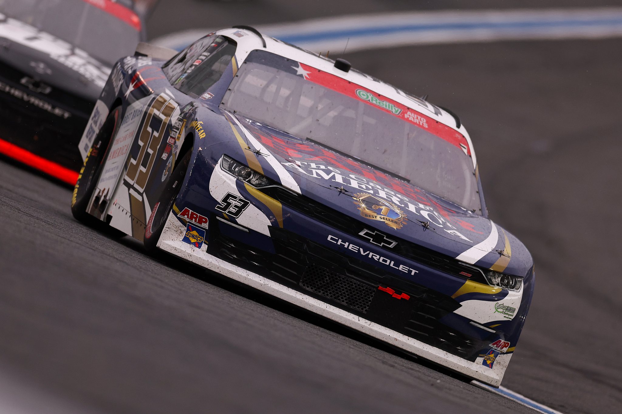 CONCORD, NORTH CAROLINA - MAY 23: David Starr, driver of the #53 Bret Baier/Cell Phones For Soldiers Chevrolet, drives during the NASCAR O'Reilly Auto Parts Series Charbroil 300 at Charlotte Motor Speedway on May 23, 2026 in Concord, North Carolina. (Photo by David Jensen/Getty Images) | Getty Images