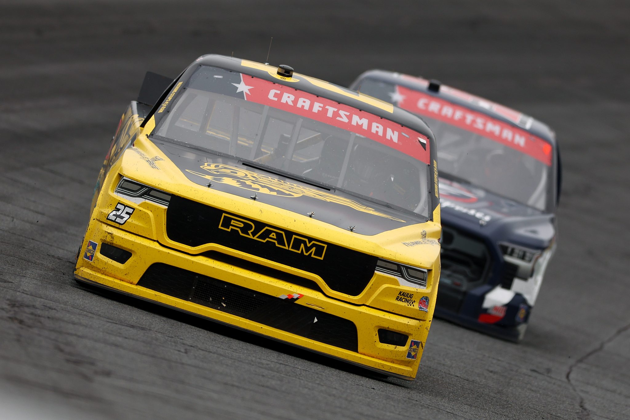 CONCORD, NORTH CAROLINA - MAY 24: Travis Pastrana, driver of the #25 RAM, drives during the NASCAR Craftsman Truck Series North Carolina Education Lottery 200 at Charlotte Motor Speedway on May 24, 2026 in Concord, North Carolina. (Photo by David Jensen/Getty Images) | Getty Images