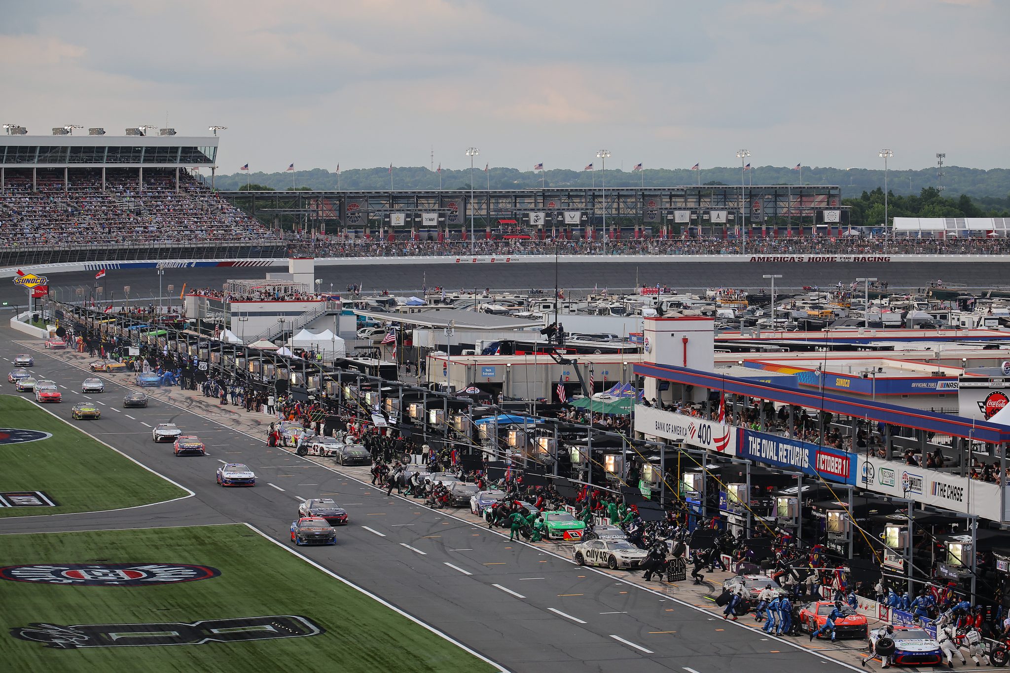 CONCORD, NORTH CAROLINA - MAY 24: A general view of of pit road during the NASCAR Cup Series Coca-Cola 600 at Charlotte Motor Speedway on May 24, 2026 in Concord, North Carolina. (Photo by Jonathan Bachman/Getty Images) | Getty Images