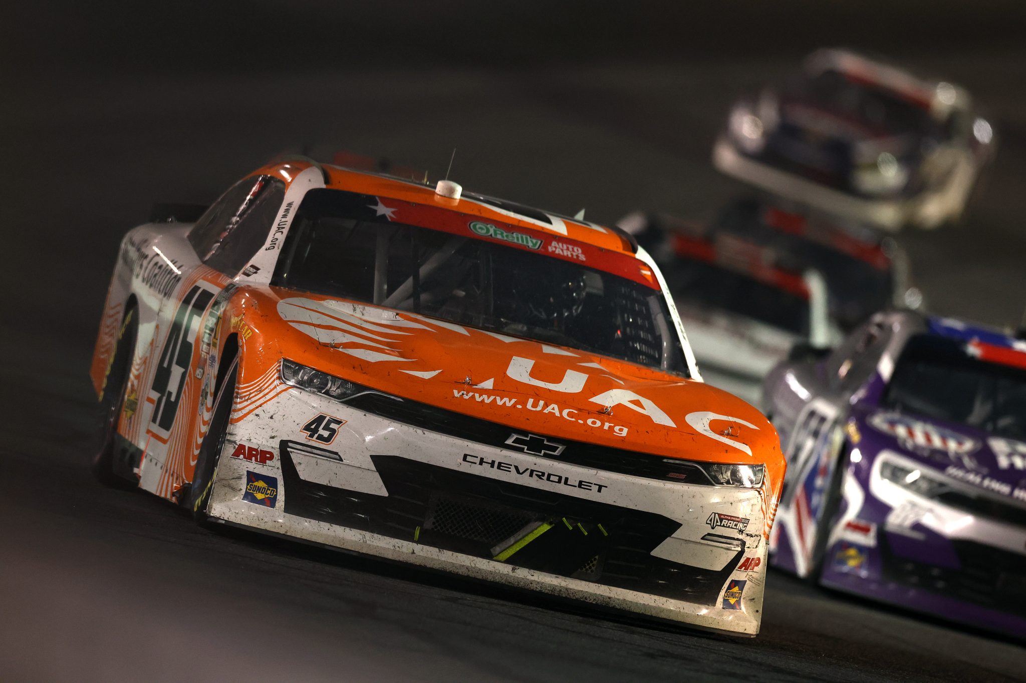 CONCORD, NORTH CAROLINA - MAY 23: Lavar Scott, driver of the #45 Urban Affairs Coalition Chevrolet, drives during the NASCAR O'Reilly Auto Parts Series Charbroil 300 at Charlotte Motor Speedway on May 23, 2026 in Concord, North Carolina. (Photo by David Jensen/Getty Images) | Getty Images