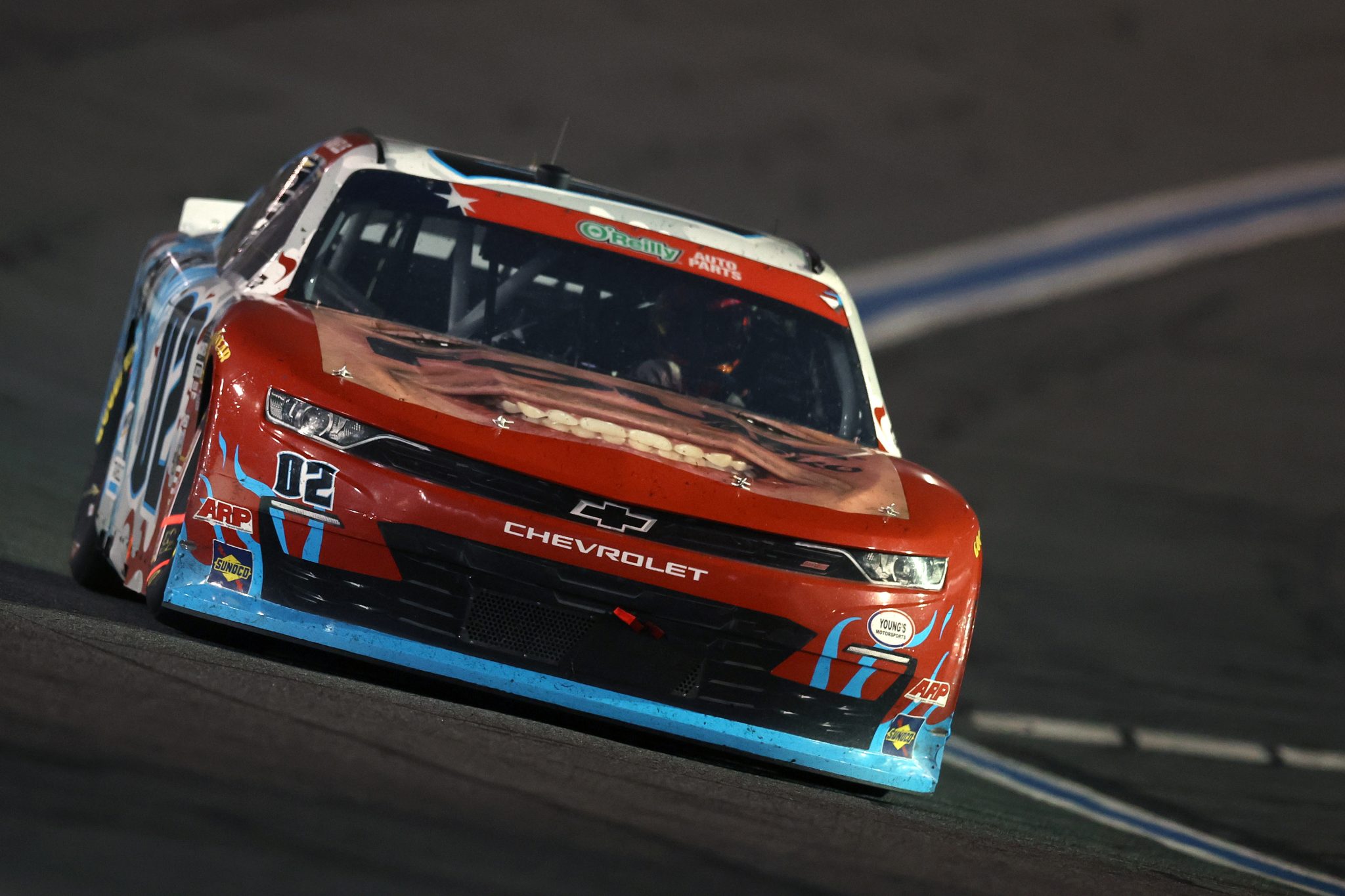 CONCORD, NORTH CAROLINA - MAY 23: Ryan Ellis, driver of the #02 Four Loko USA Chevrolet, drives during the NASCAR O'Reilly Auto Parts Series Charbroil 300 at Charlotte Motor Speedway on May 23, 2026 in Concord, North Carolina. (Photo by David Jensen/Getty Images) | Getty Images