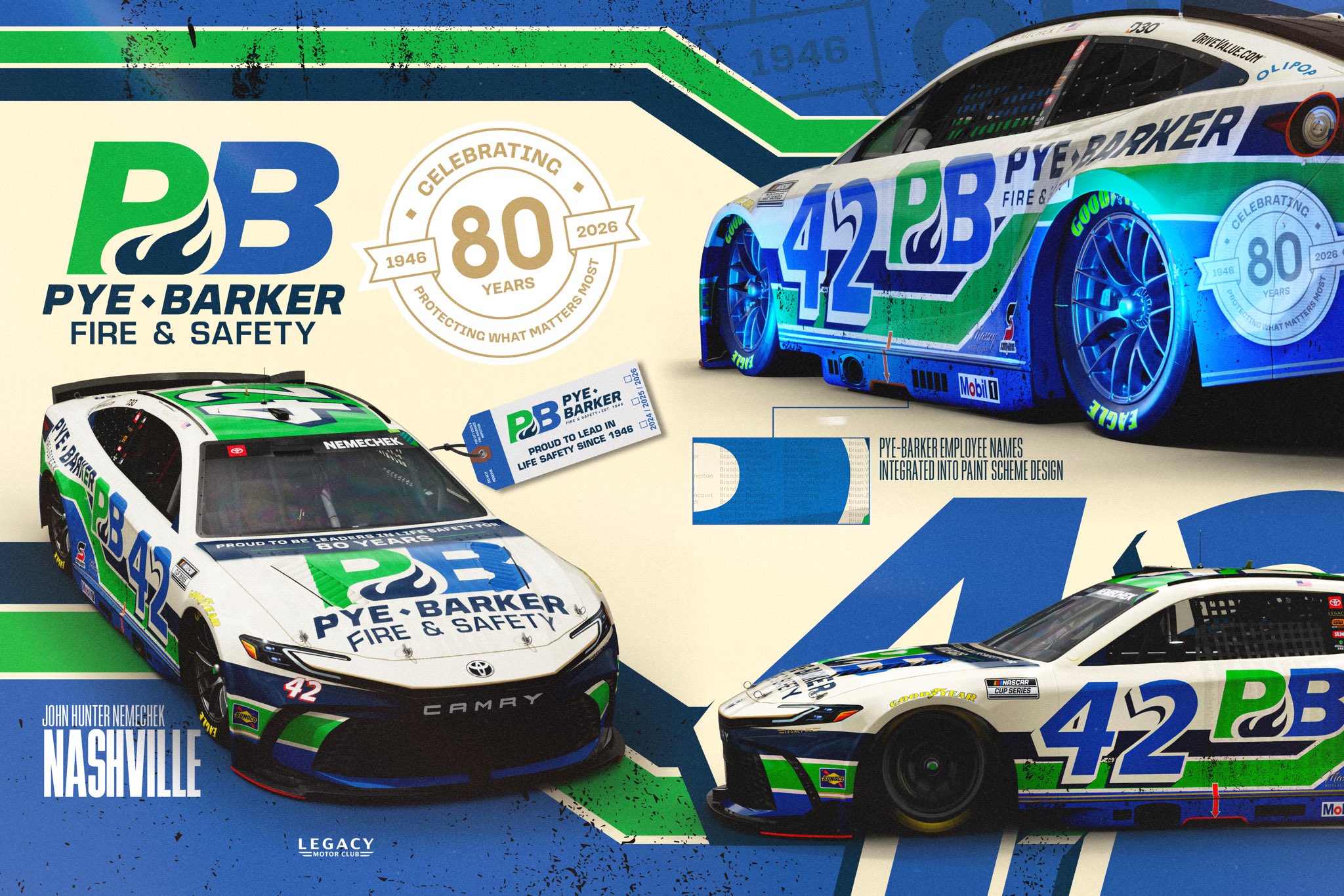 Legacy Motor Club Paint Schemes-John Hunter Nemechek | Jayski