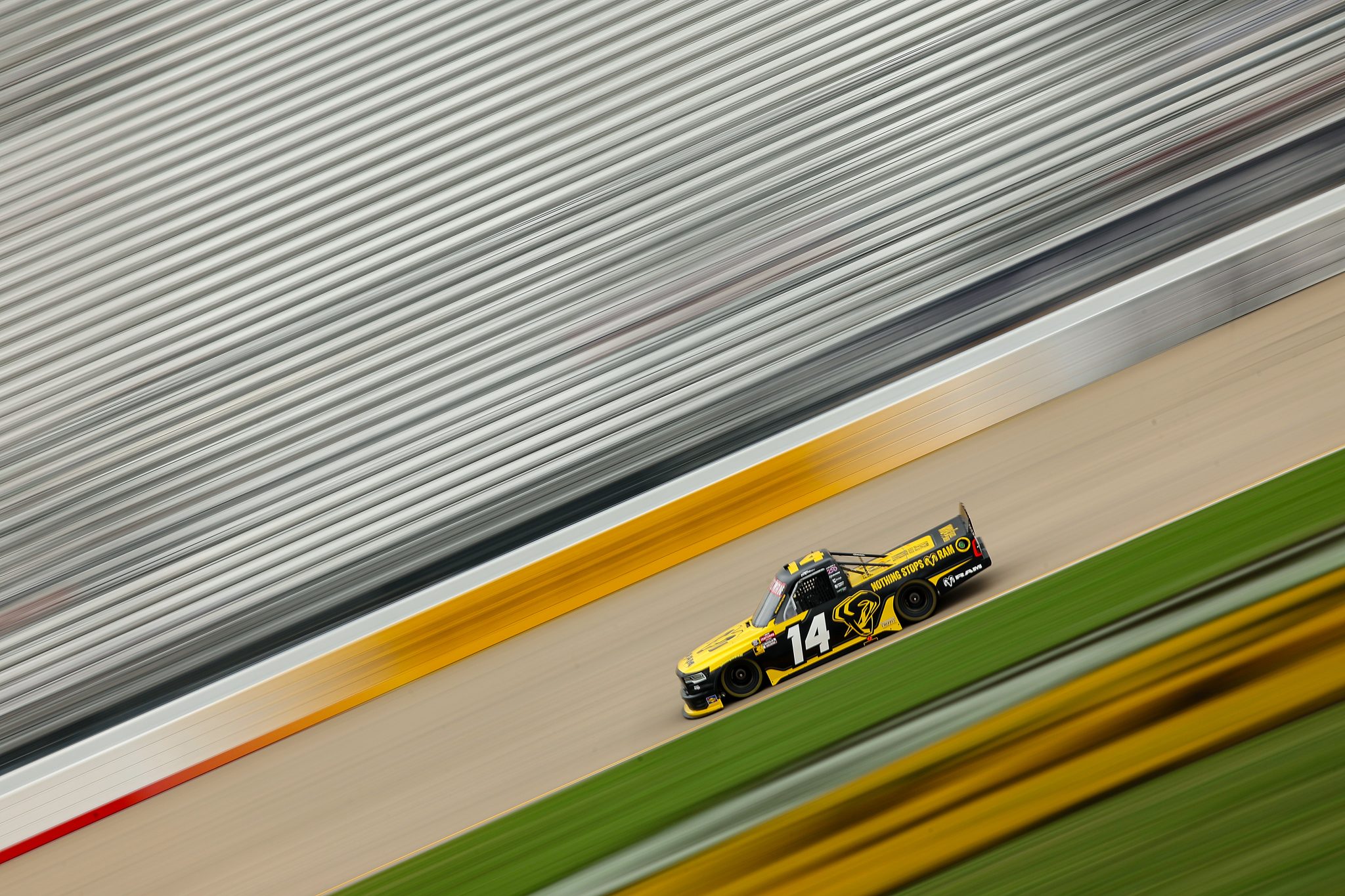 LEBANON, TENNESSEE - MAY 29: Mini Tyrrell, driver of the #14 Ram's Race for the Seat RAM, drives during practice for the NASCAR Craftsman Truck Series Allegiance 200 at Nashville Superspeedway on May 29, 2026 in Lebanon, Tennessee. (Photo by Jonathan Bachman/Getty Images) | Getty Images