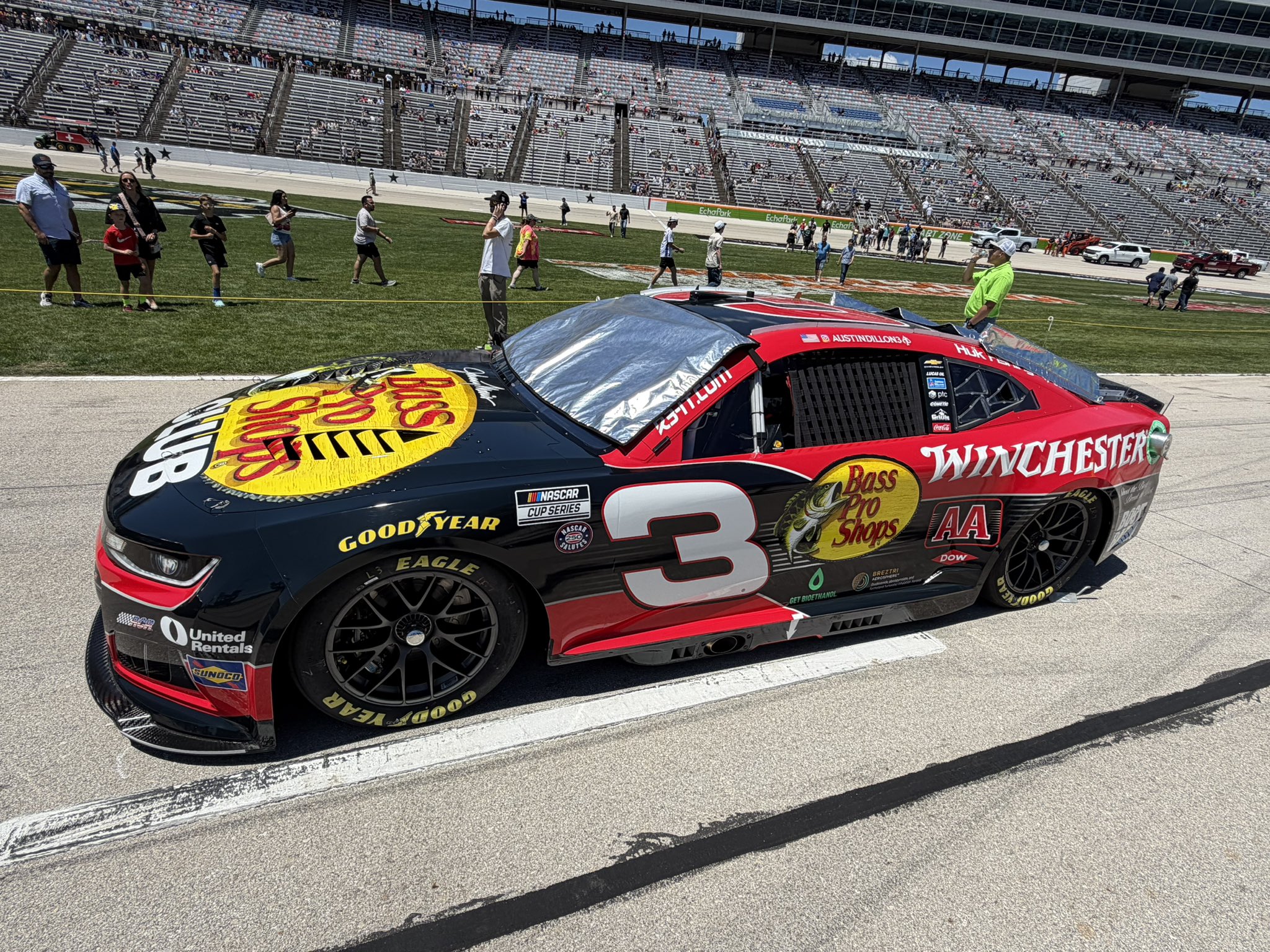 FORT WORTH, TEXAS - MAY 03: Austin Dillon's #3 Bass Pro / Winchester AA White Flyer Chevrolet, prior to the NASCAR Cup Series Würth 400 presented by LIQUI MOLY at Texas Motor Speedway on May 03, 2026 in Fort Worth, Texas. (Photo taken by Dustin Albino of Jayski.com)