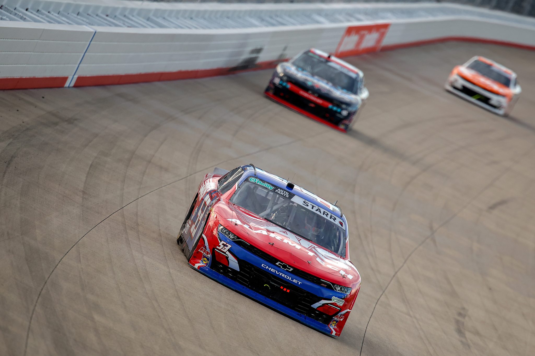 LEBANON, TENNESSEE - MAY 30: David Starr, driver of the #53 Alarm Tech Chevrolet, drives during the NASCAR O'Reilly Auto Parts Series Sports Illustrated Resorts 250 at Nashville Superspeedway on May 30, 2026 in Lebanon, Tennessee. (Photo by Jonathan Bachman/Getty Images) | Getty Images