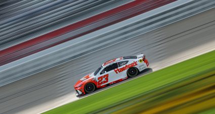 Bubba Wallace’s 2026 #23 Hardee's Toyota paint scheme.