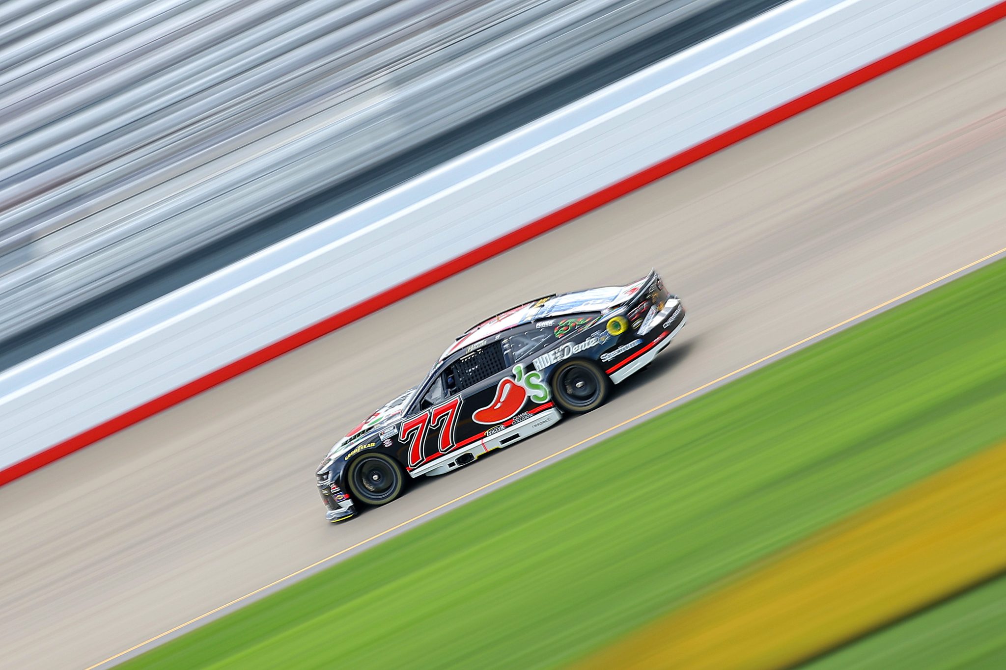 LEBANON, TENNESSEE - MAY 30: Carson Hocevar, driver of the #77 Chili's Ride the 'Dente Chevrolet, drives during practice for the NASCAR Cup Series Cracker Barrel 400 at Nashville Superspeedway on May 30, 2026 in Lebanon, Tennessee. (Photo by Jonathan Bachman/Getty Images) | Getty Images
