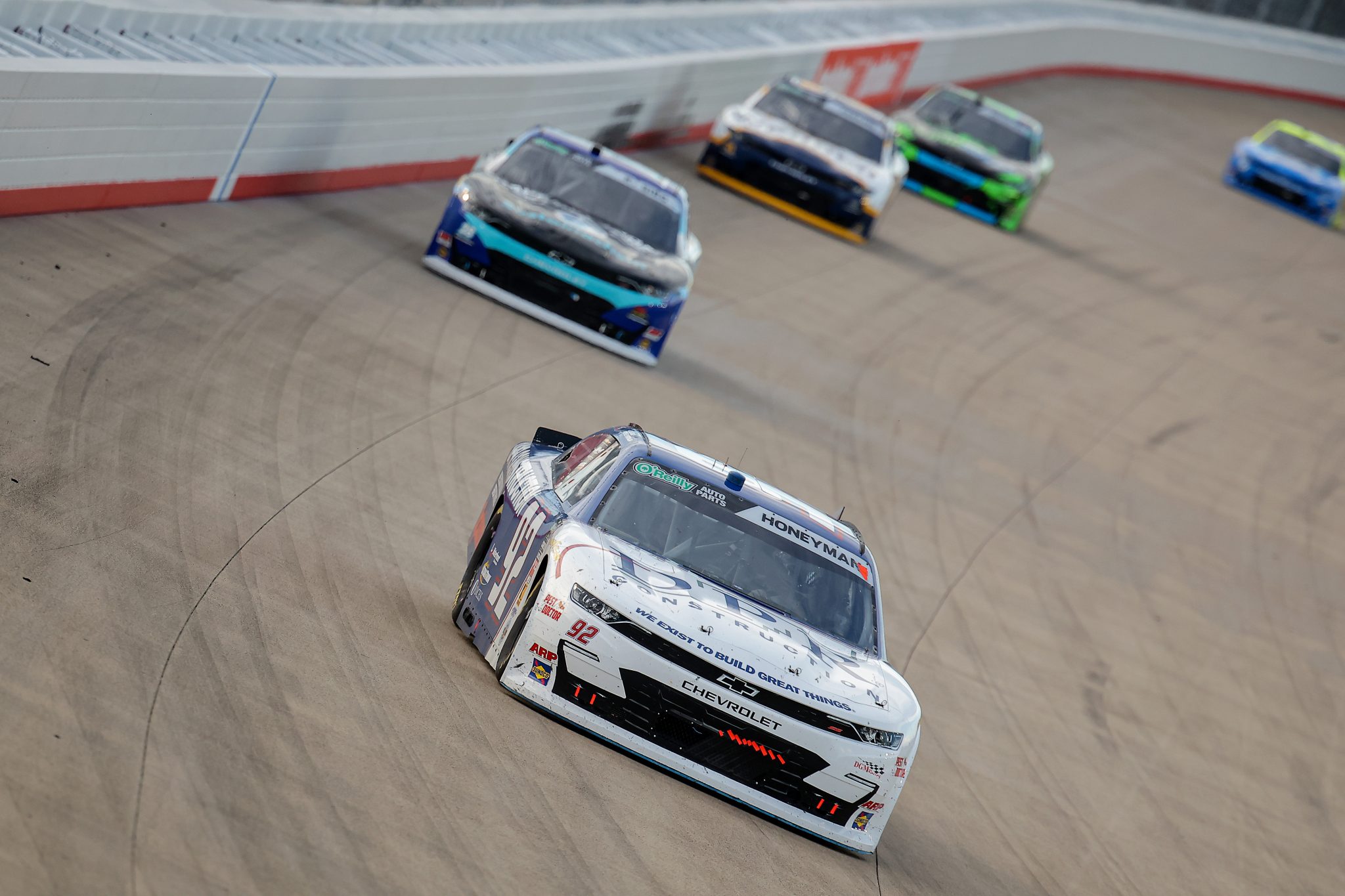 LEBANON, TENNESSEE - MAY 30: Leland Honeyman Jr., driver of the #92 DPR Construction Chevrolet, drives during the NASCAR O'Reilly Auto Parts Series Sports Illustrated Resorts 250 at Nashville Superspeedway on May 30, 2026 in Lebanon, Tennessee. (Photo by Jonathan Bachman/Getty Images) | Getty Images