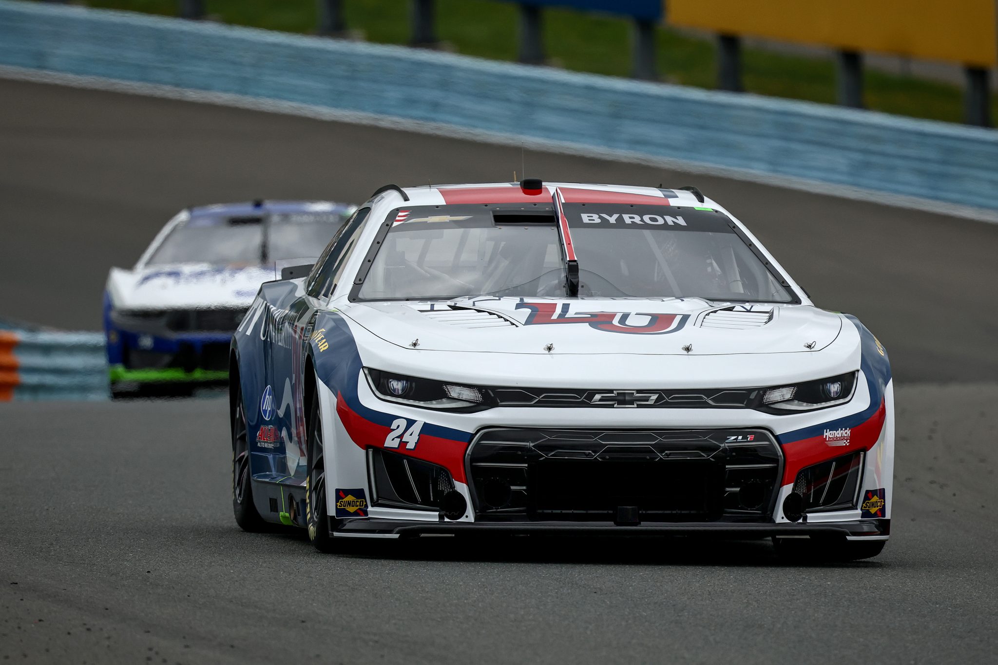 WATKINS GLEN, NEW YORK - MAY 09: William Byron, driver of the #24 Liberty University Chevrolet, drives during practice for the NASCAR Cup Series Go Bowling at The Glen at Watkins Glen International on May 09, 2026 in Watkins Glen, New York. (Photo by Chris Graythen/Getty Images) | Getty Images