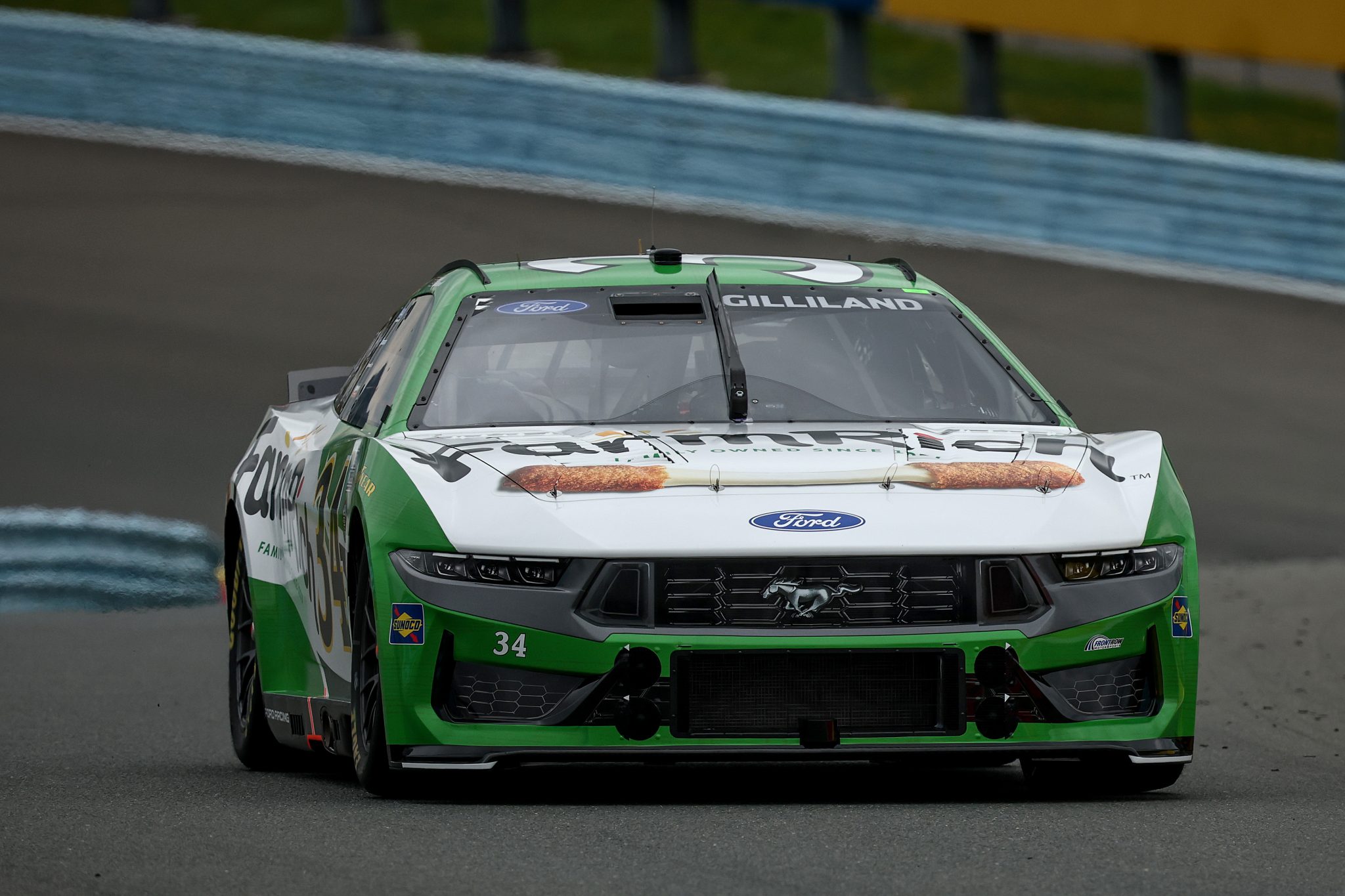 WATKINS GLEN, NEW YORK - MAY 09: Todd Gilliland, driver of the #34 Farm Rich Ford, drives during practice for the NASCAR Cup Series Go Bowling at The Glen at Watkins Glen International on May 09, 2026 in Watkins Glen, New York. (Photo by Chris Graythen/Getty Images) | Getty Images