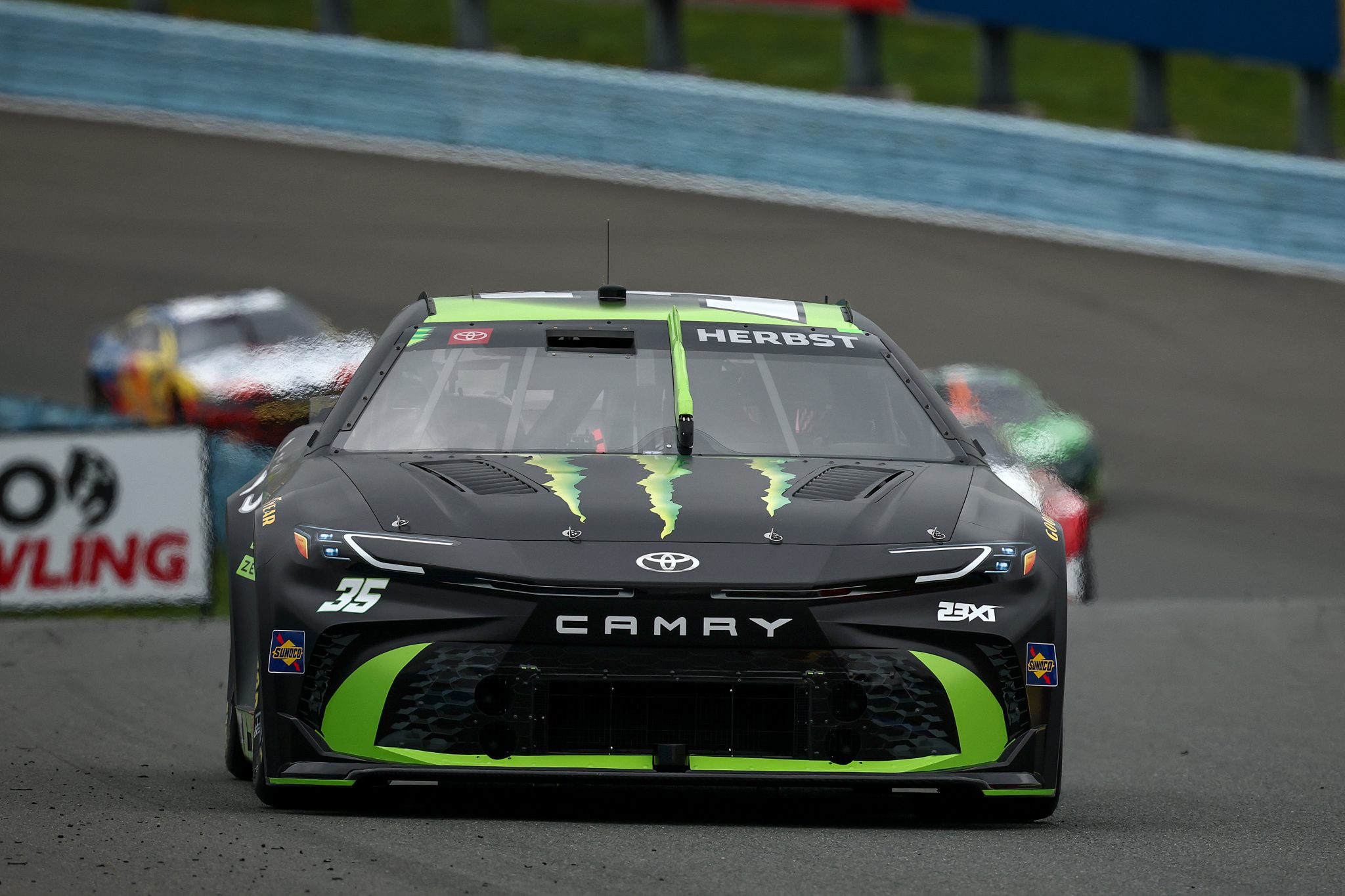 WATKINS GLEN, NEW YORK - MAY 09: Riley Herbst, driver of the #35 Monster Energy Zero Sugar Toyota, drives during practice for the NASCAR Cup Series Go Bowling at The Glen at Watkins Glen International on May 09, 2026 in Watkins Glen, New York. (Photo by Chris Graythen/Getty Images) | Getty Images