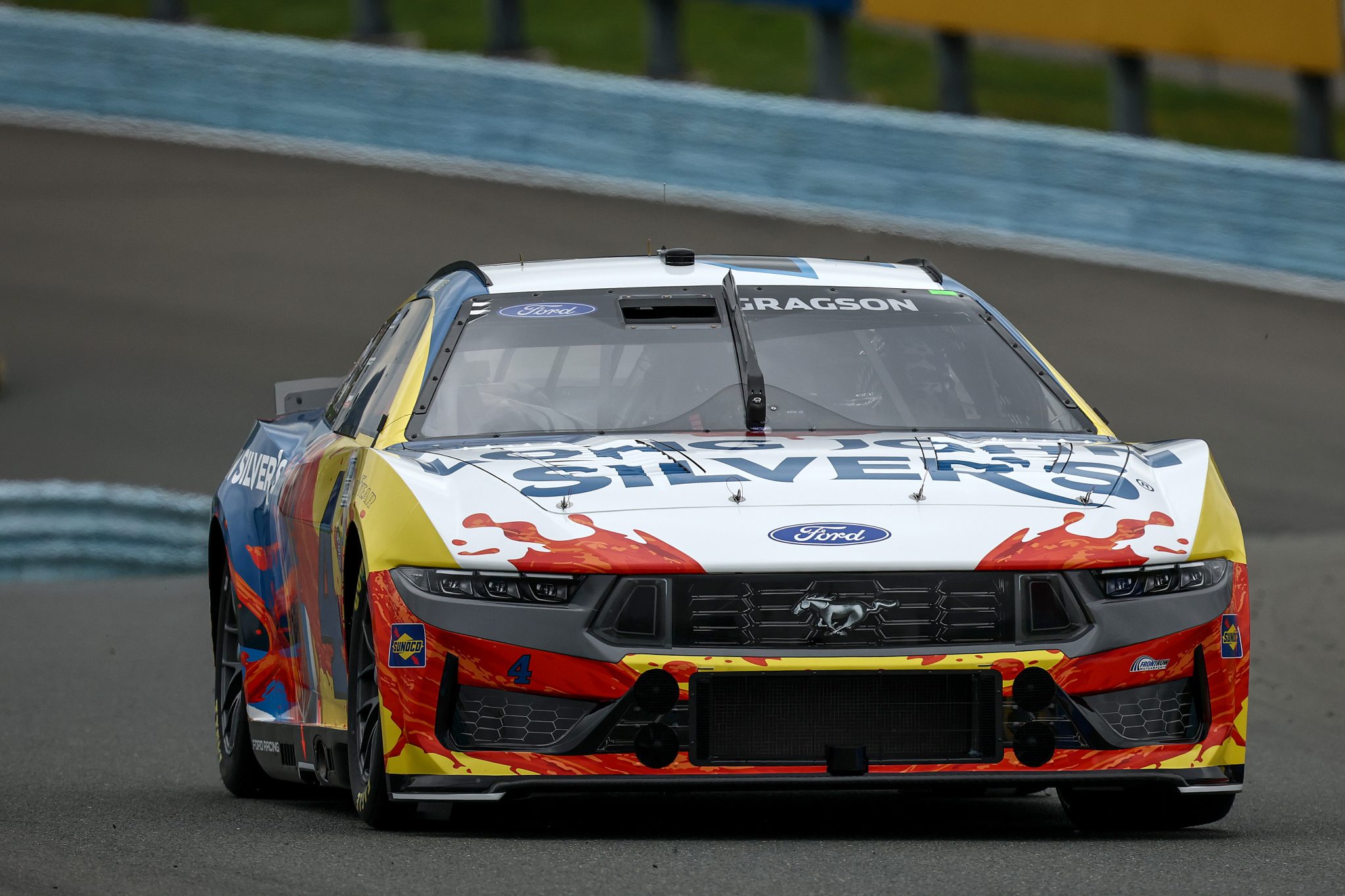 WATKINS GLEN, NEW YORK - MAY 09: Noah Gragson, driver of the #4 Long John Silver's/Franks's Red Hot Ford, drives during practice for the NASCAR Cup Series Go Bowling at The Glen at Watkins Glen International on May 09, 2026 in Watkins Glen, New York. (Photo by Chris Graythen/Getty Images) | Getty Images