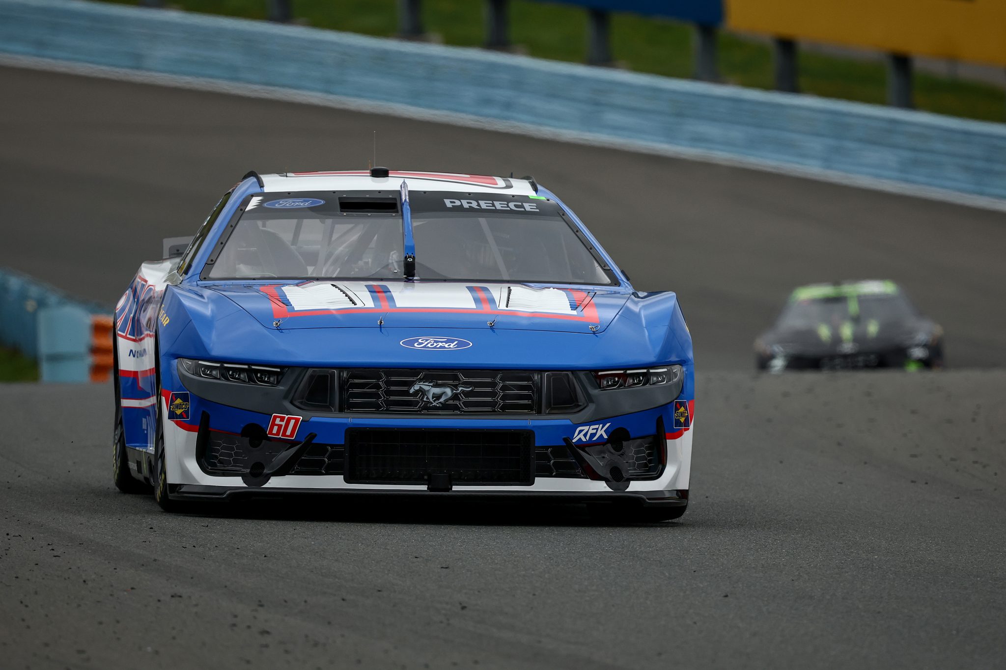 WATKINS GLEN, NEW YORK - MAY 09: Ryan Preece, driver of the #60 Mohawk Northeast Inc. Ford, drives during practice for the NASCAR Cup Series Go Bowling at The Glen at Watkins Glen International on May 09, 2026 in Watkins Glen, New York. (Photo by Chris Graythen/Getty Images) | Getty Images