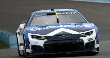 WATKINS GLEN, NEW YORK - MAY 09: Carson Hocevar, driver of the #77 Spectrum Chevrolet, drives during practice for the NASCAR Cup Series Go Bowling at The Glen at Watkins Glen International on May 09, 2026 in Watkins Glen, New York. (Photo by Chris Graythen/Getty Images) | Getty Images