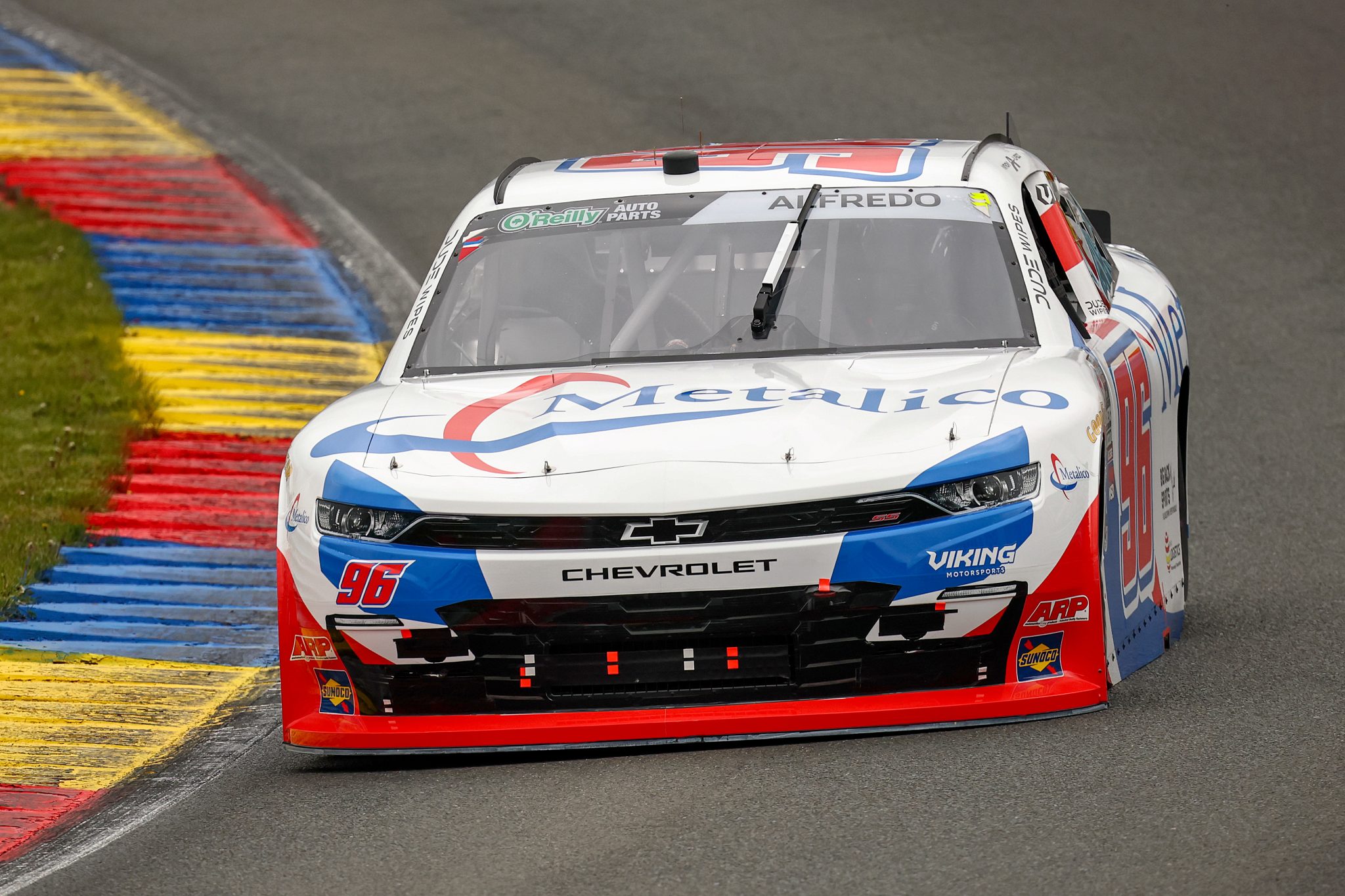 WATKINS GLEN, NEW YORK - MAY 09: Anthony Alfredo, driver of the #96 Metalico Chevrolet, drives during practice for the NASCAR O'Reilly Auto Parts Series Mission 200 at The Glen at Watkins Glen International on May 09, 2026 in Watkins Glen, New York. (Photo by Chris Graythen/Getty Images) | Getty Images