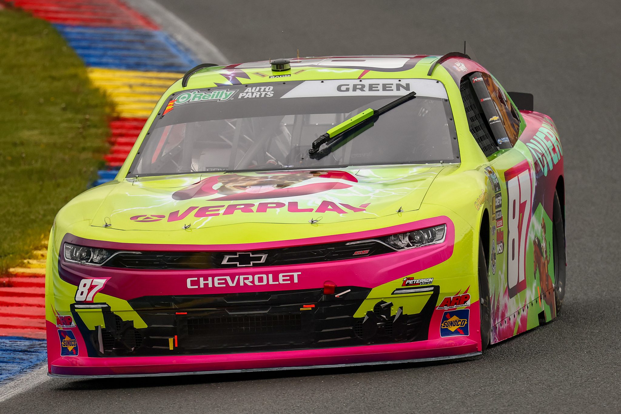 WATKINS GLEN, NEW YORK - MAY 09: Austin Green, driver of the #87 Overplay Chevrolet, drives during practice for the NASCAR O'Reilly Auto Parts Series Mission 200 at The Glen at Watkins Glen International on May 09, 2026 in Watkins Glen, New York. (Photo by Chris Graythen/Getty Images) | Getty Images