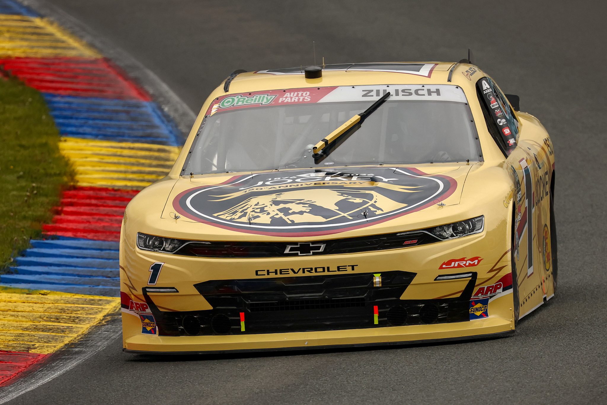 WATKINS GLEN, NEW YORK - MAY 09: Connor Zilisch, driver of the #1 Jockey 150 Years Chevrolet, drives during practice for the NASCAR O'Reilly Auto Parts Series Mission 200 at The Glen at Watkins Glen International on May 09, 2026 in Watkins Glen, New York. (Photo by Chris Graythen/Getty Images) | Getty Images