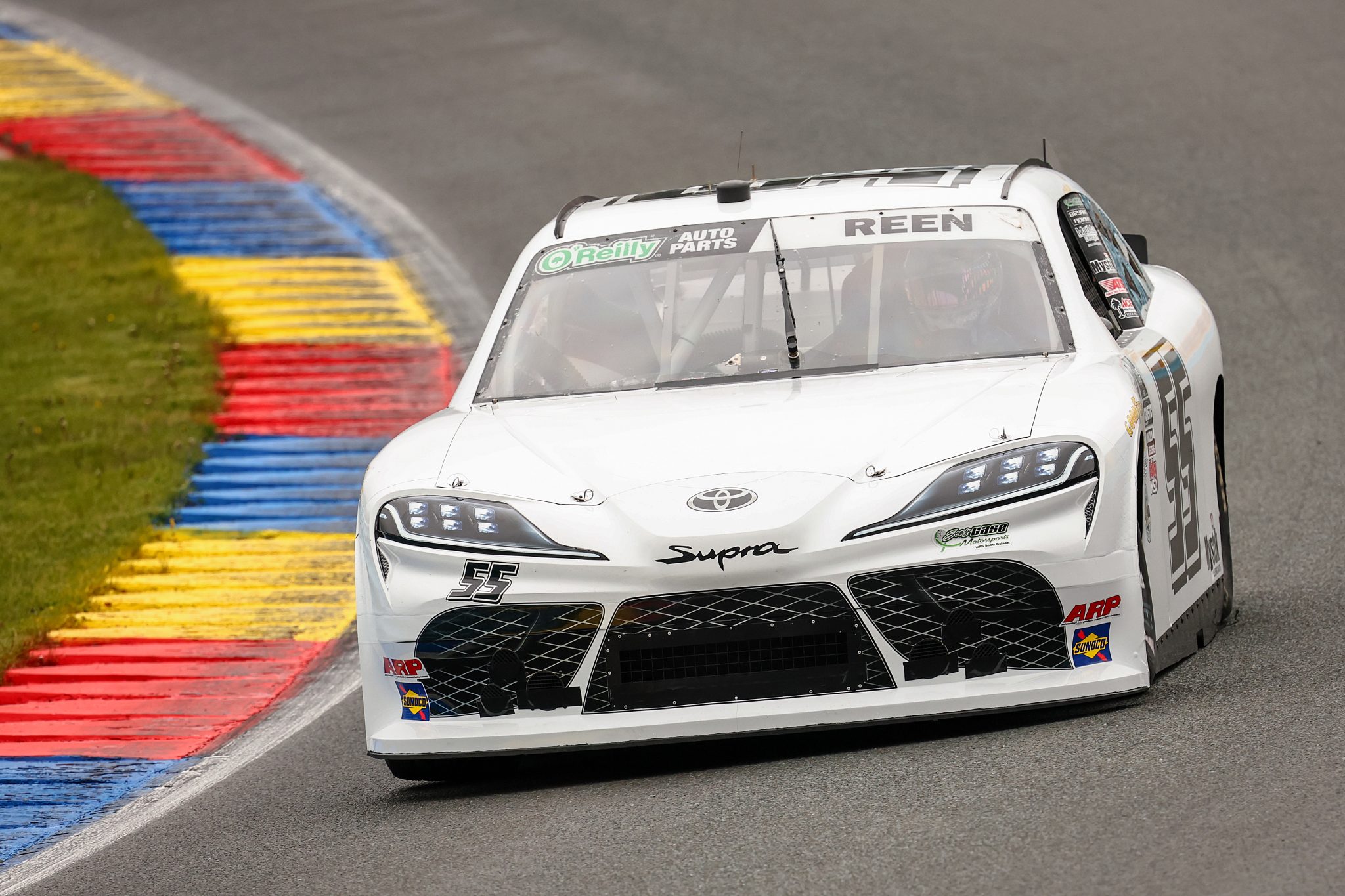 WATKINS GLEN, NEW YORK - MAY 09: Glen Reen, driver of the #55  Toyota, drives during practice for the NASCAR O'Reilly Auto Parts Series Mission 200 at The Glen at Watkins Glen International on May 09, 2026 in Watkins Glen, New York. (Photo by Chris Graythen/Getty Images) | Getty Images
