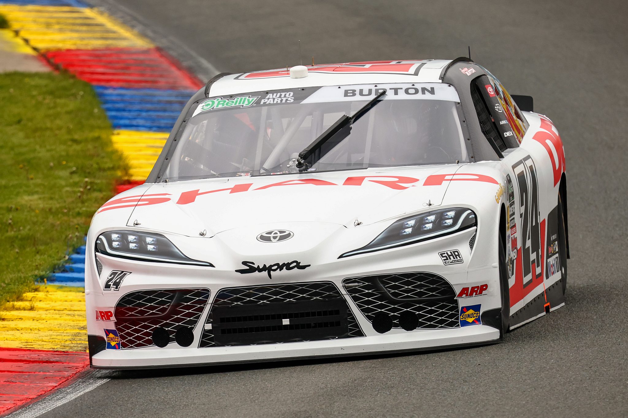 WATKINS GLEN, NEW YORK - MAY 09: Harrison Burton, driver of the #24 DEX/SHARP Toyota, drives during practice for the NASCAR O'Reilly Auto Parts Series Mission 200 at The Glen at Watkins Glen International on May 09, 2026 in Watkins Glen, New York. (Photo by Chris Graythen/Getty Images) | Getty Images