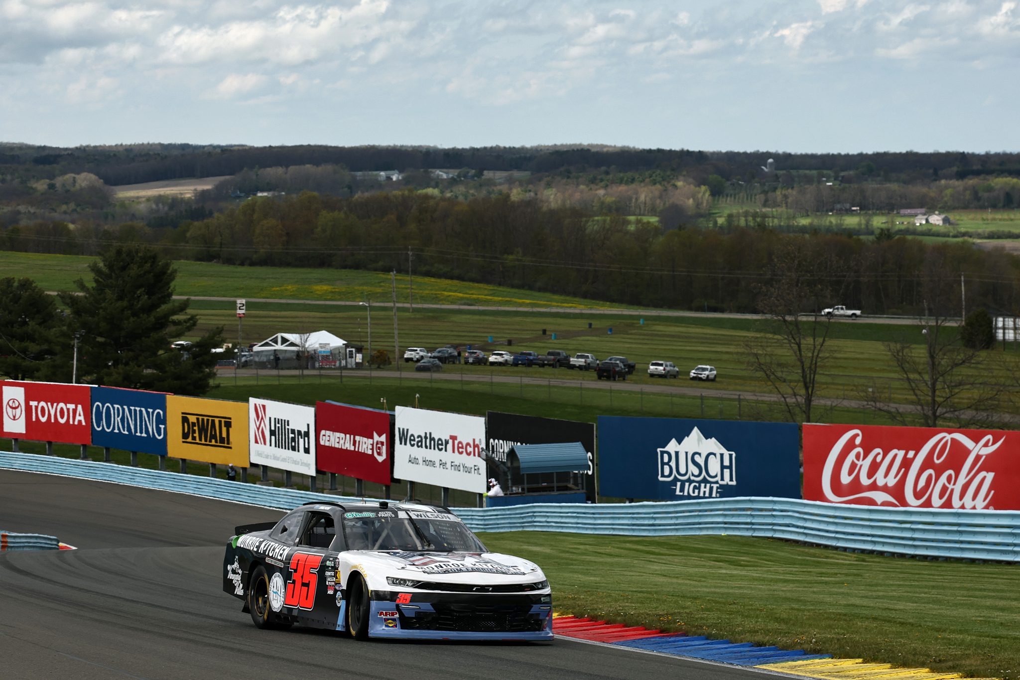 WATKINS GLEN, NEW YORK - MAY 09: Matt Wilson, driver of the #35 Monroe Kitchen Chevrolet, drives during the NASCAR O'Reilly Auto Parts Series Mission 200 at The Glen at Watkins Glen International on May 09, 2026 in Watkins Glen, New York. (Photo by Chris Graythen/Getty Images) | Getty Images