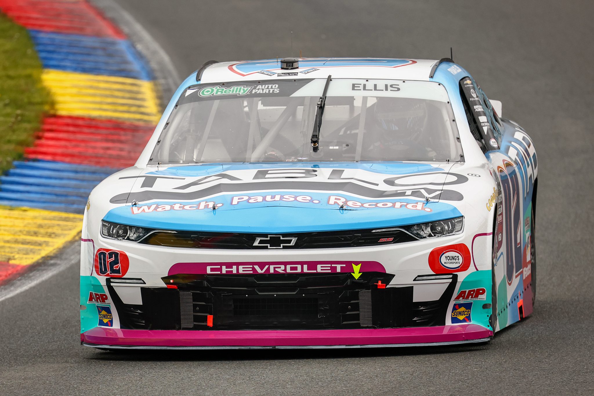 WATKINS GLEN, NEW YORK - MAY 09: Ryan Ellis, driver of the #02 Tablo TV Chevrolet, drives during practice for the NASCAR O'Reilly Auto Parts Series Mission 200 at The Glen at Watkins Glen International on May 09, 2026 in Watkins Glen, New York. (Photo by Chris Graythen/Getty Images) | Getty Images