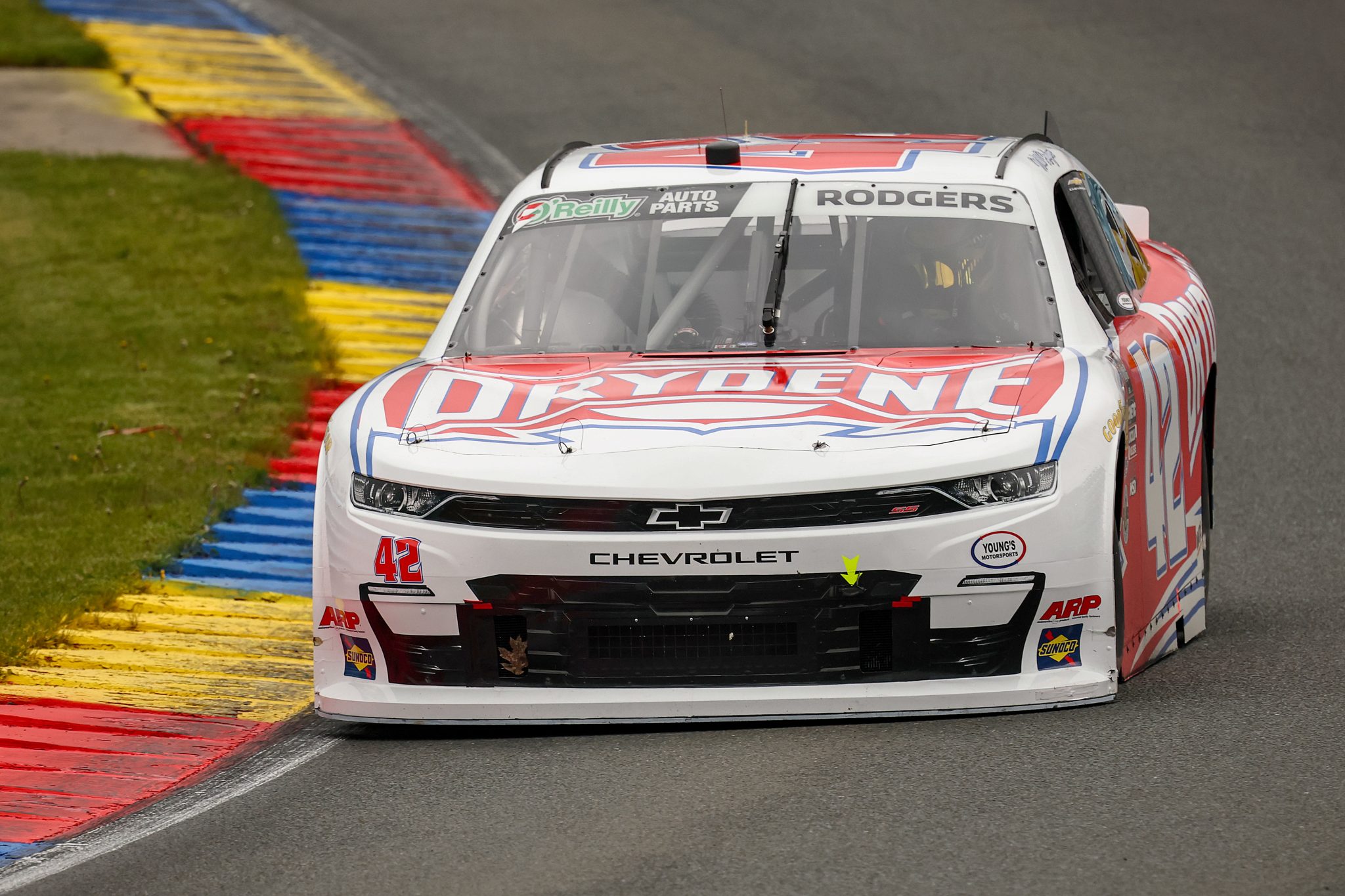 WATKINS GLEN, NEW YORK - MAY 09: Will Rodgers, driver of the #42 Drydene Chevrolet, drives during practice for the NASCAR O'Reilly Auto Parts Series Mission 200 at The Glen at Watkins Glen International on May 09, 2026 in Watkins Glen, New York. (Photo by Chris Graythen/Getty Images) | Getty Images