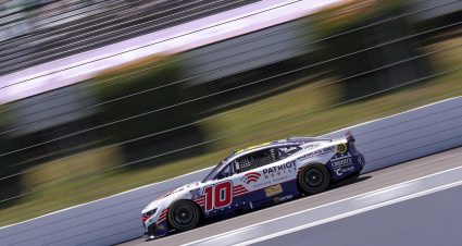 LONG POND, PENNSYLVANIA - JUNE 13: Ty Dillon, driver of the #10 Patriot Mobile Chevrolet, drives during practice for the NASCAR Cup Series Great American Getaway 400 presented by VISITPA at Pocono Raceway on June 13, 2026 in Long Pond, Pennsylvania. (Photo by David Jensen/Getty Images) | Getty Images